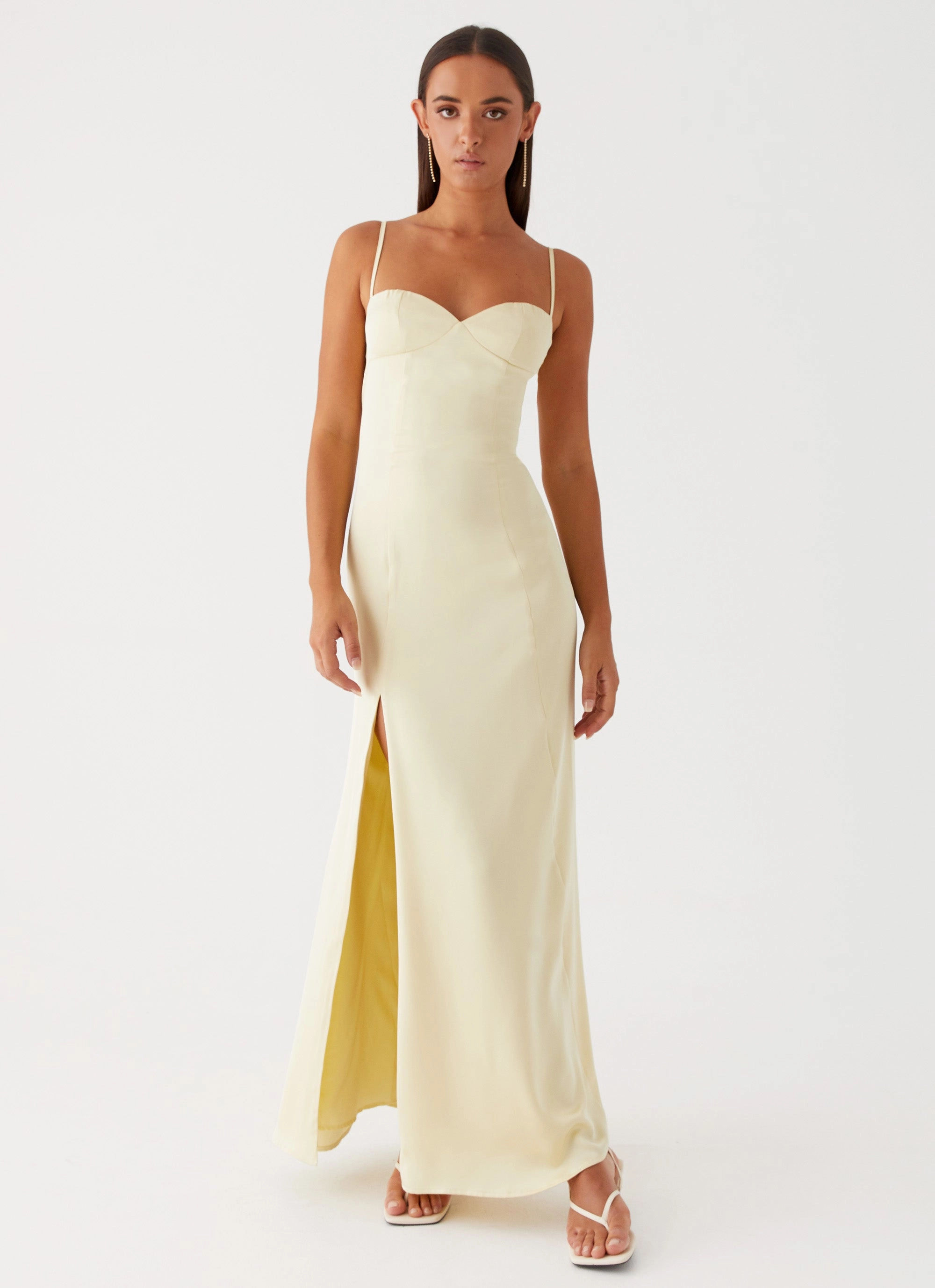 Miss Bloom Maxi Dress - Lemon Mini-Length