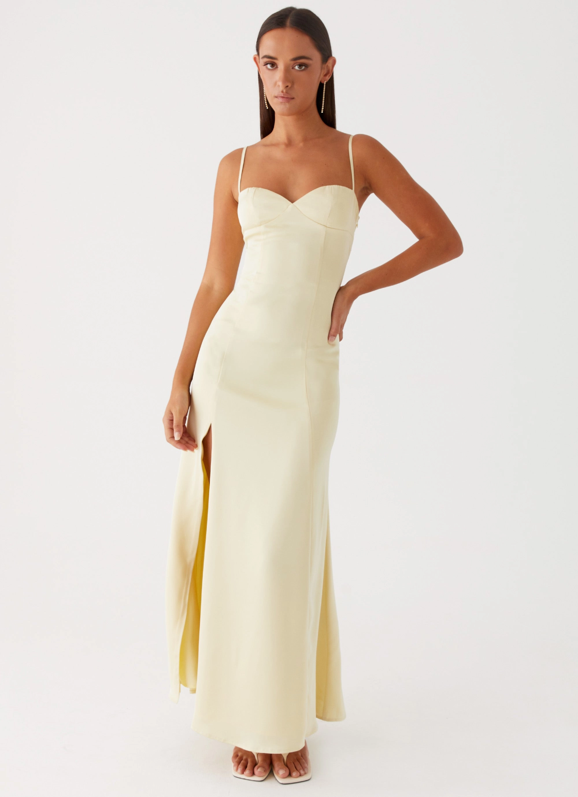 Miss Bloom Maxi Dress - Lemon Beaded-Edge