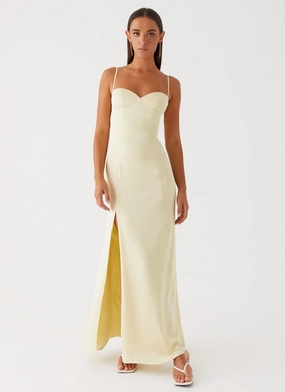 Miss Bloom Maxi Dress - Lemon Mini-Length
