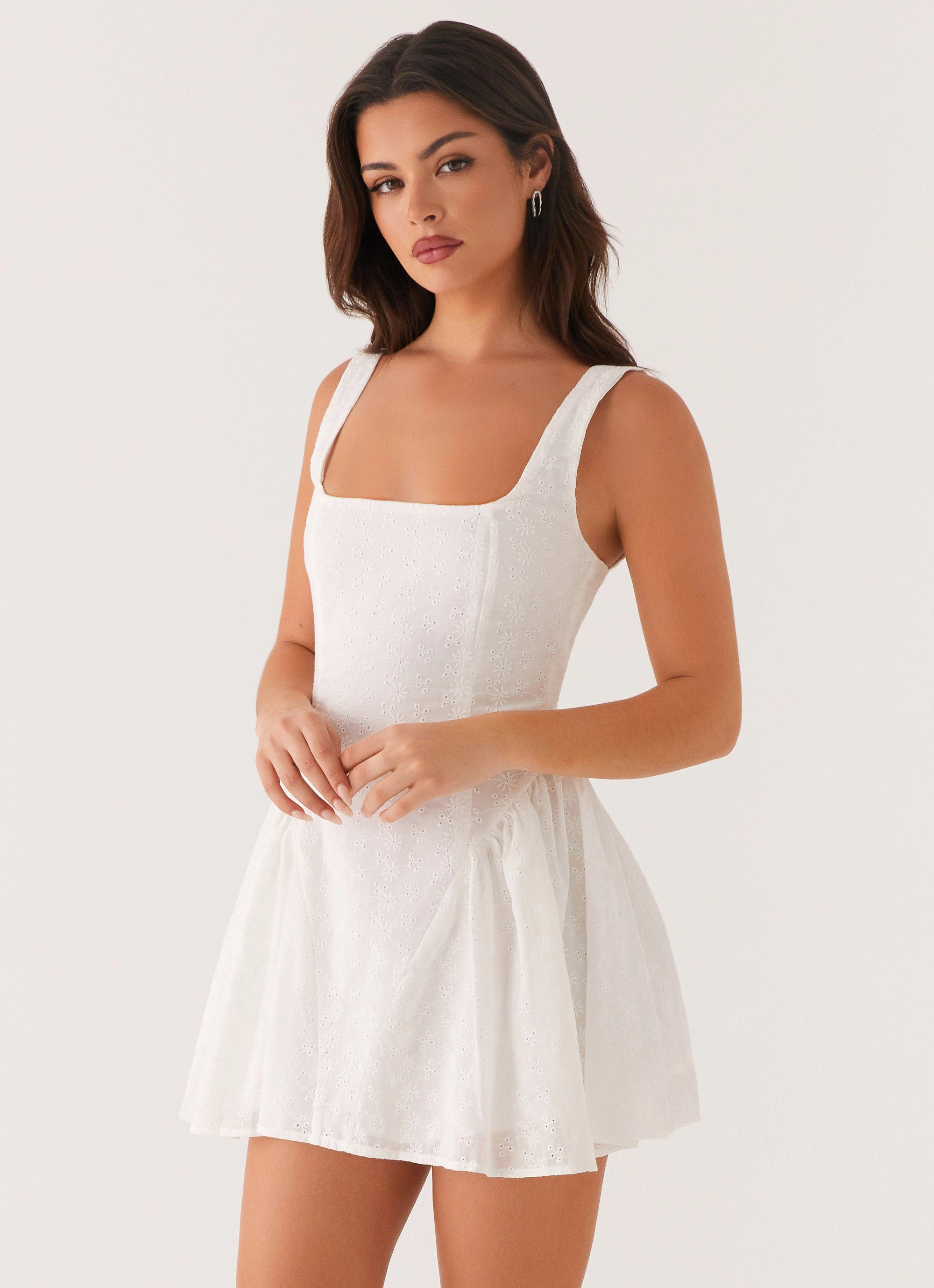 Alyssa Mini Dress - White Minimal Core Clean Lines