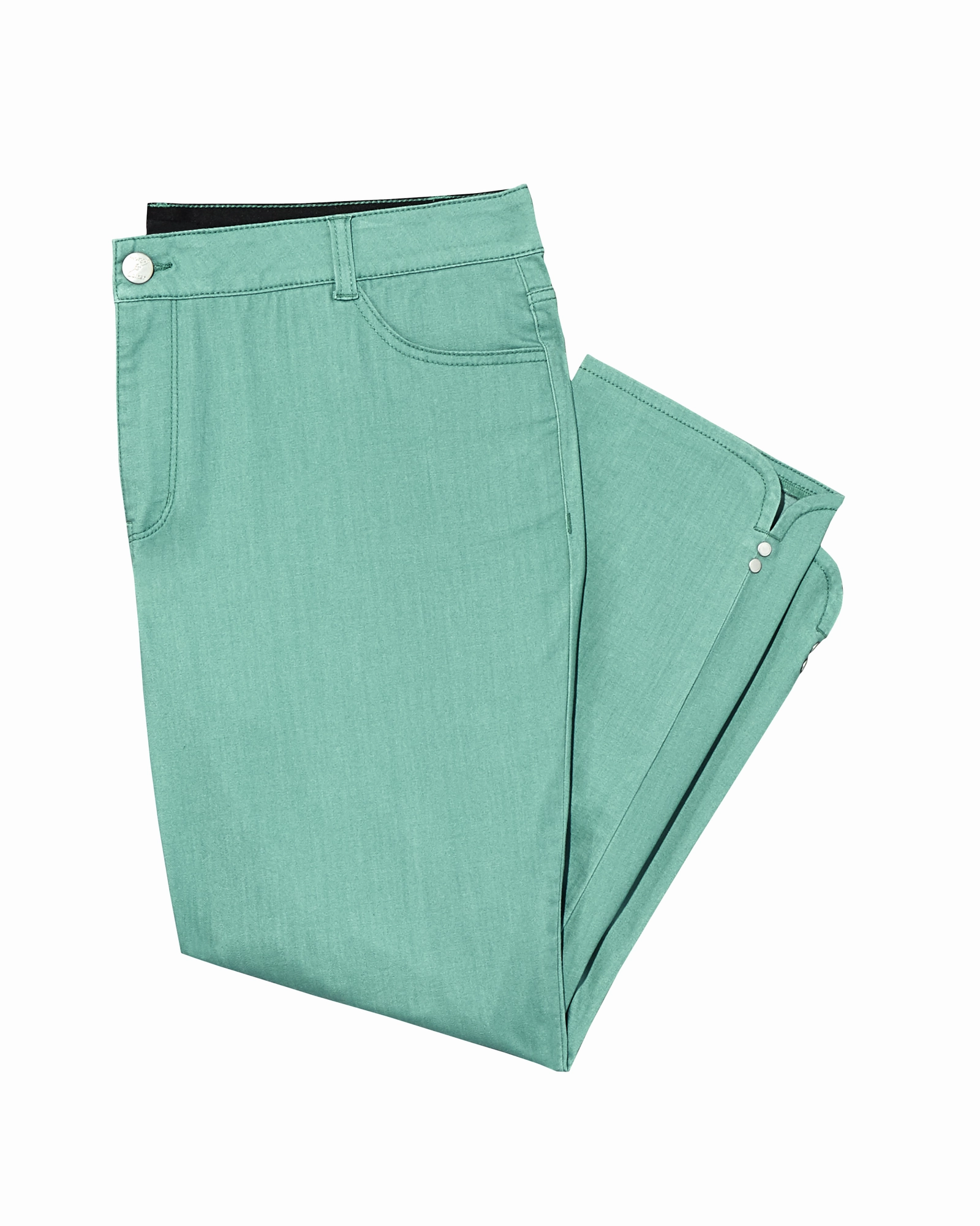 Holiday Vibes Athlete Fit Sleek Waistband Gatling Colored Cropped Jean | Mint