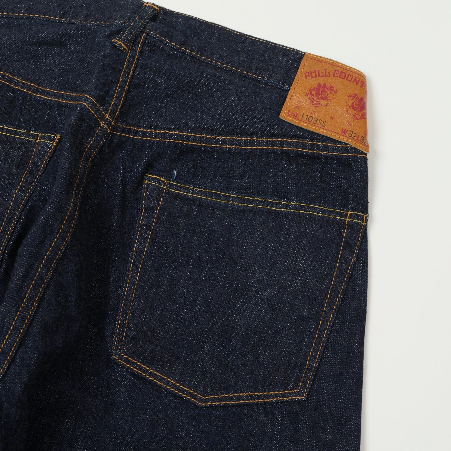 Crosshatch Stitching Comfortable Waist Full Count 1103SS 'Super Smooth' 11.5oz Clean Straight Jean - One Wash