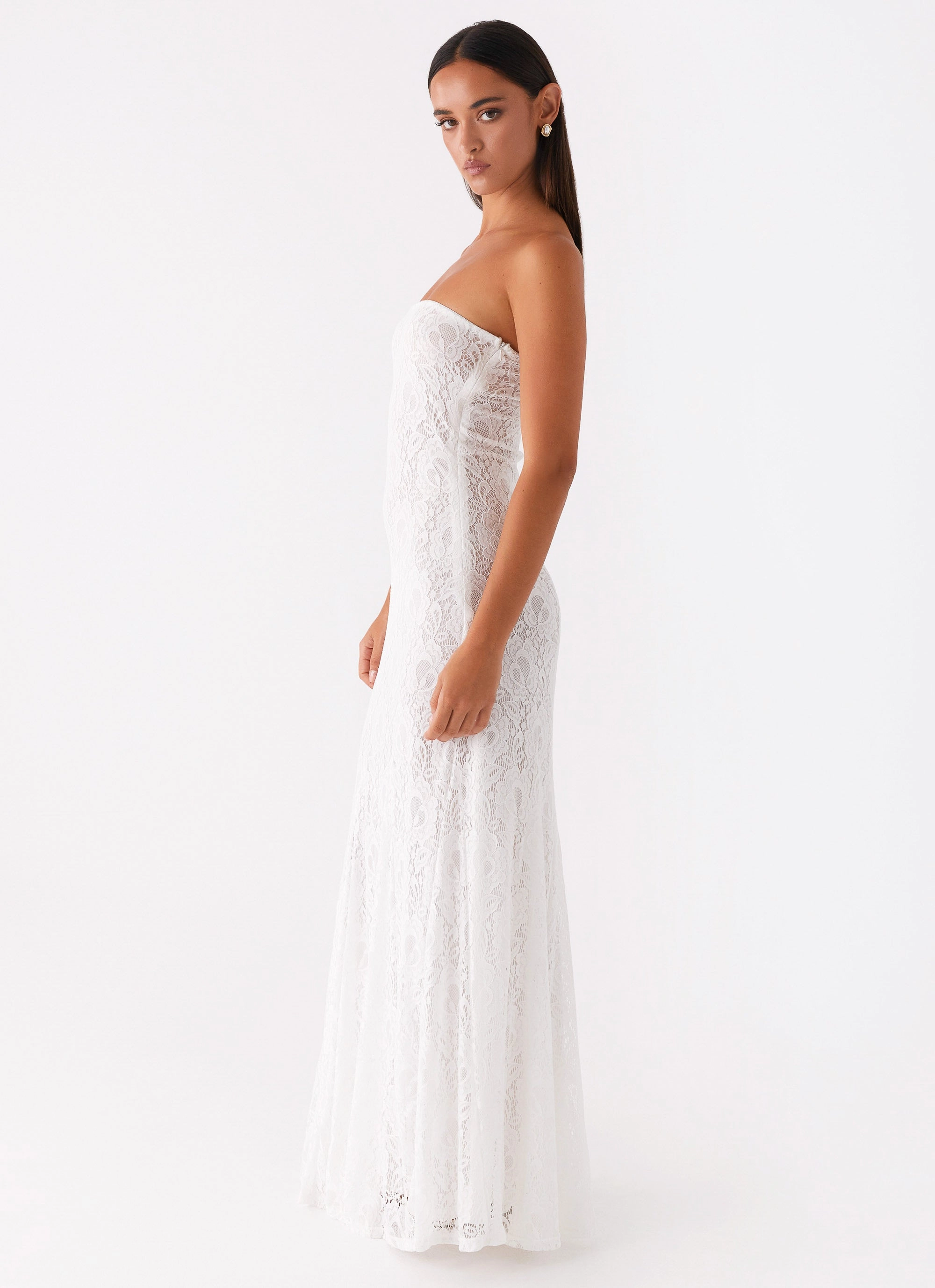 Lolita Lace Maxi Dress - Ivory Recycled-Material Business casual