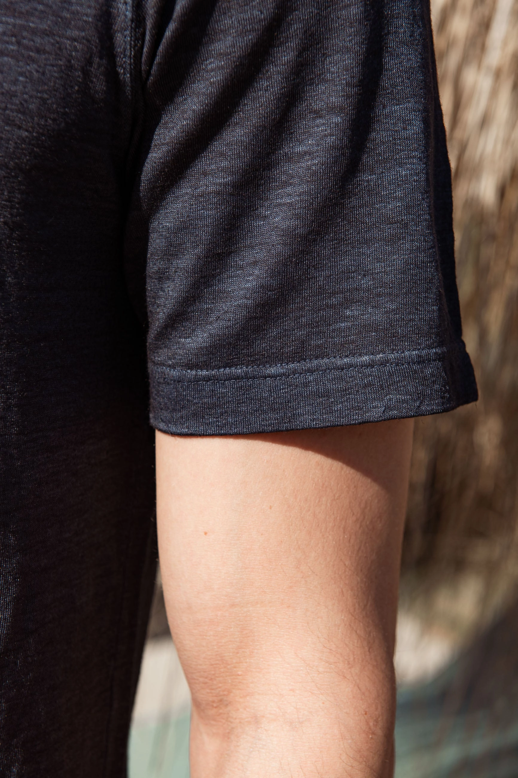 Office Layer Blue linen t-shirt - Made in Italy