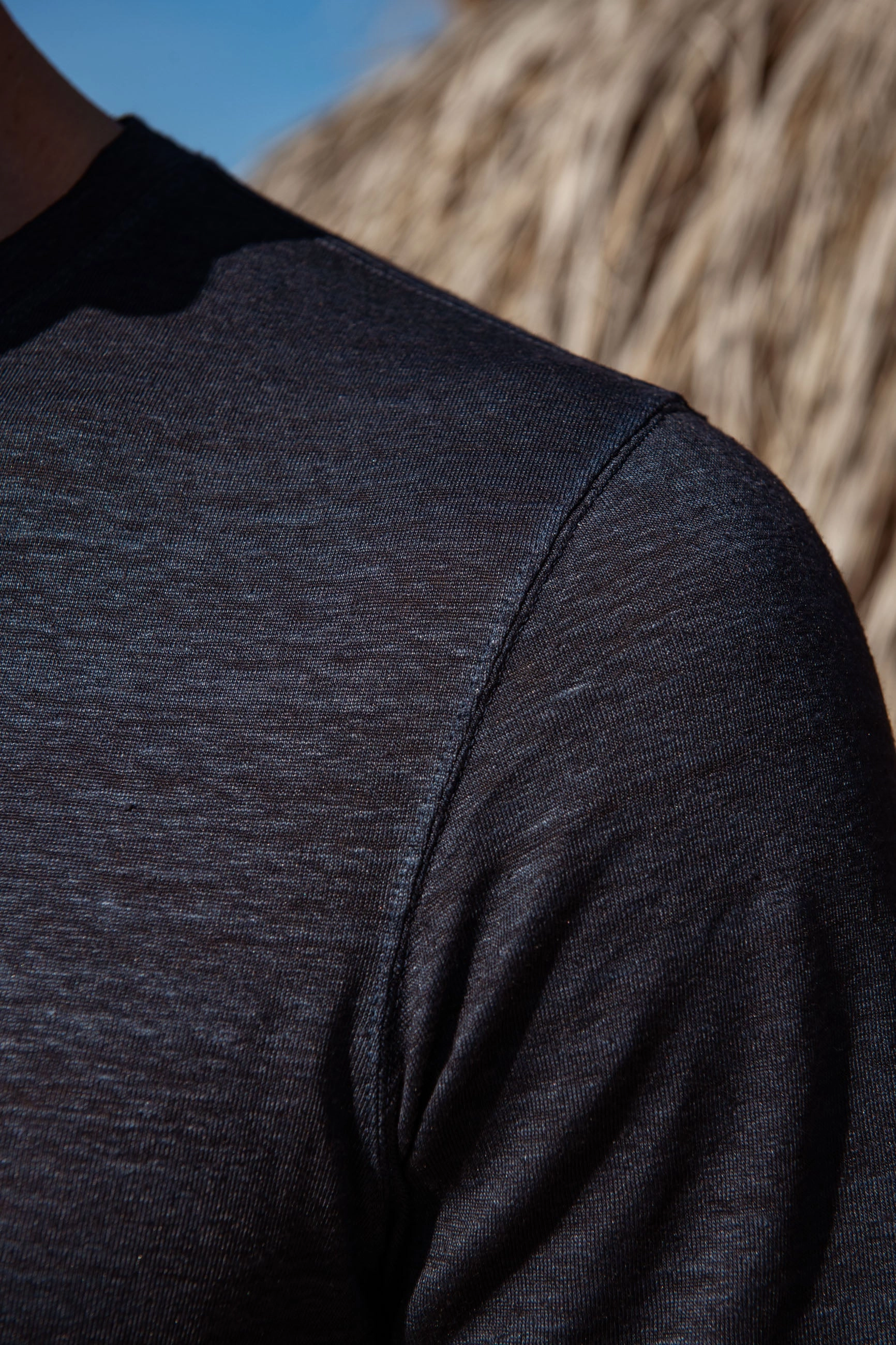 ZeroWaste Production Anti Pilling Blue linen t-shirt - Made in Italy