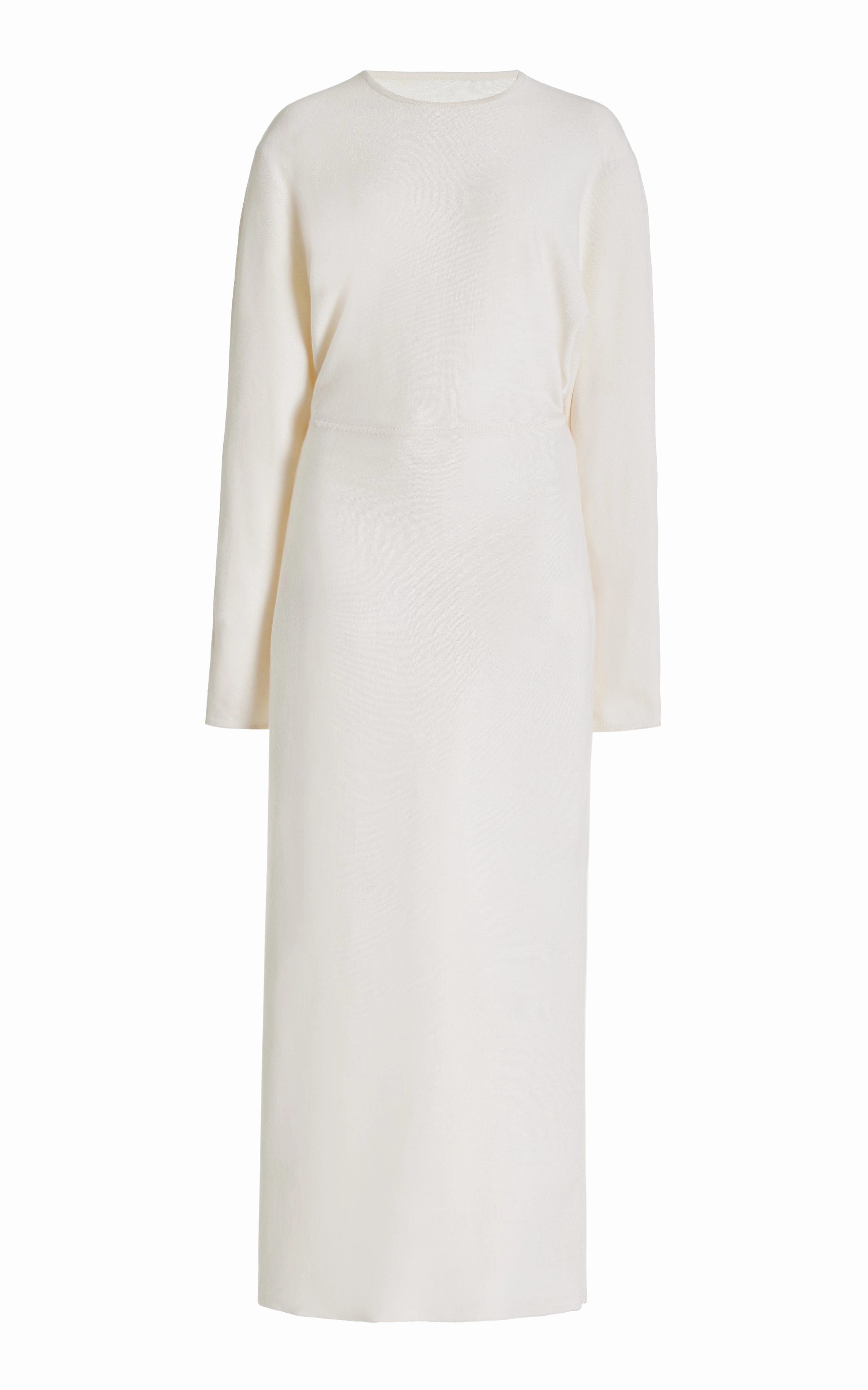 Anti Pilling Finish City Trend Semaine Knit Dress in Ivory Silk Cashmere