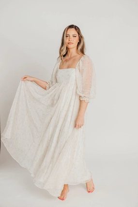 Matte-Lining Mona Maxi Dress with Smocking in Butter Floral - Bump Friendly & Inclusive Sizing (S-3XL)