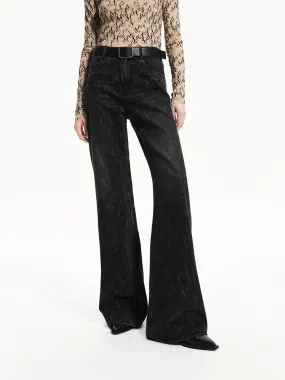 Monogram Flare Jeans Soft Aesthetic Abrasion Resistant Surface