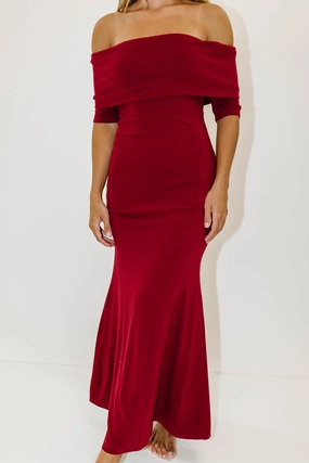 Workwear Polished Form Monroe Half Sleeve Maxi Dress in Red - Bump Friendly