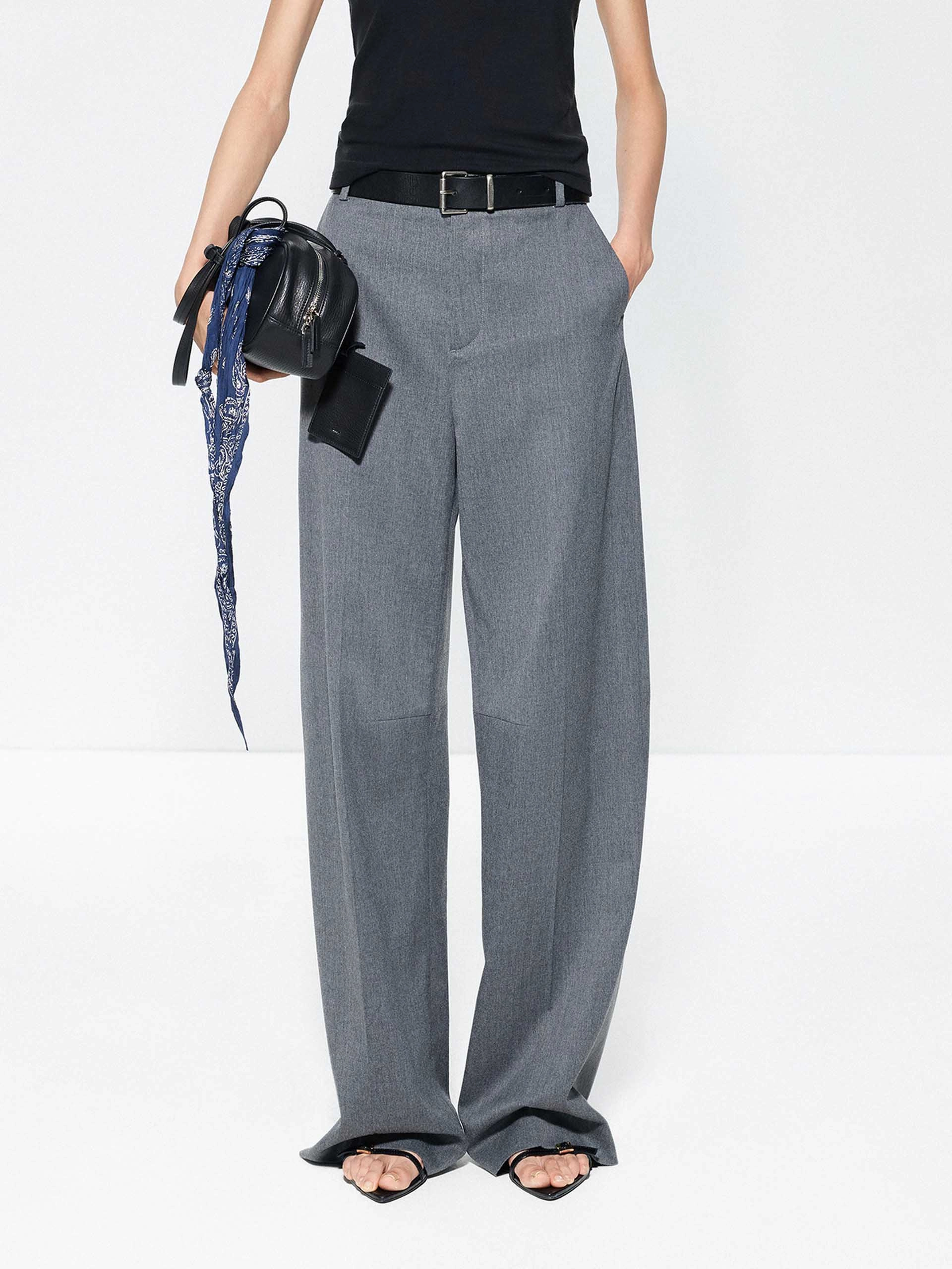 Relaxed Full Length Pants Comfy Texture