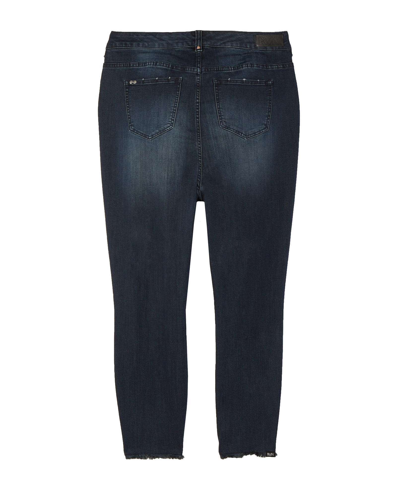 Daily Basic Casual Elegance Mulberry High Rise Ankle Skinny with Center Seam and Ankle Split Detail | Dark Wash