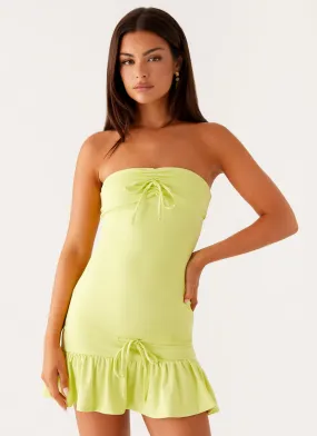 Tabi Mini Dress - Sunny Lime Elegant Layers