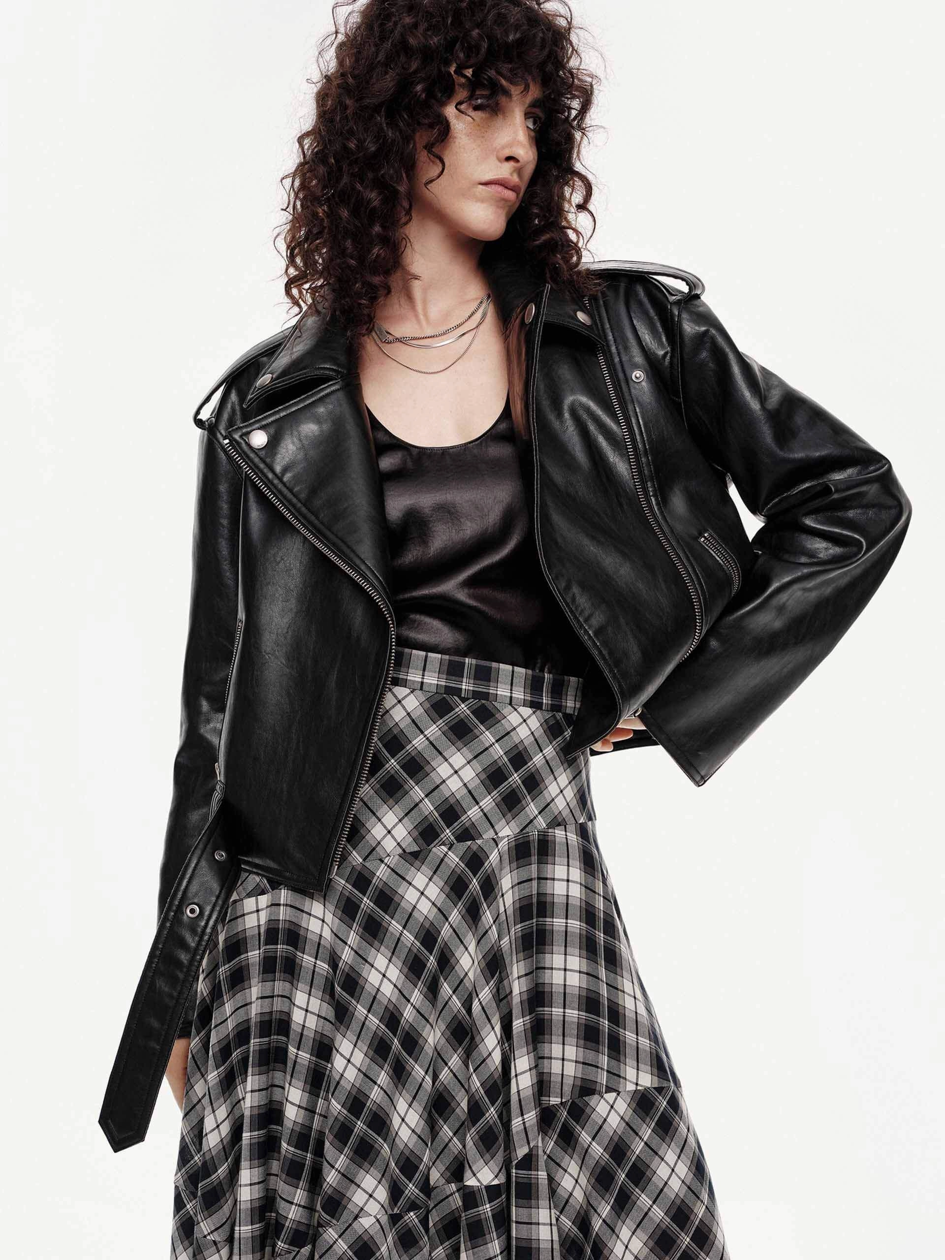 Weather Shield Cropped Faux Leather Jacket