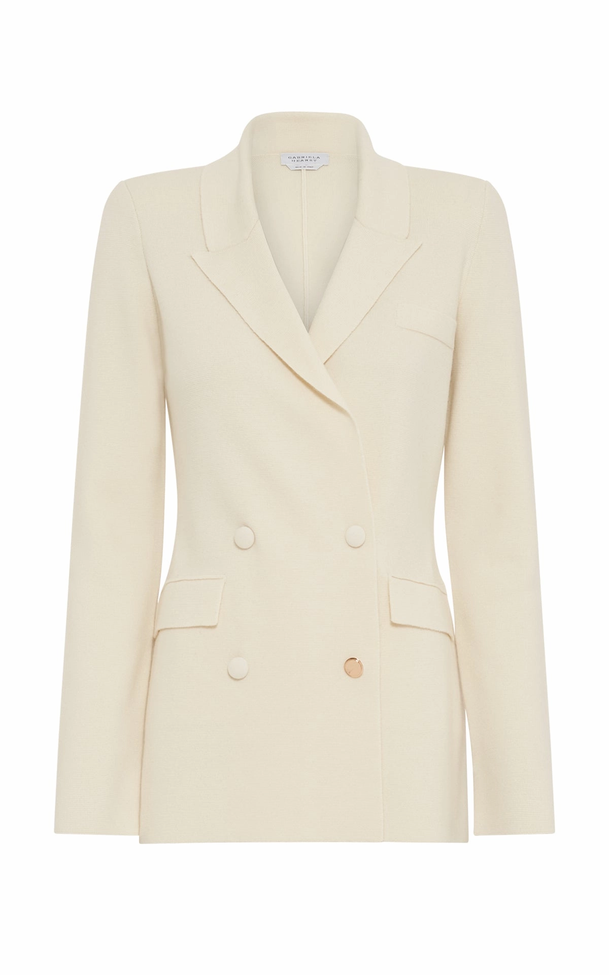 Subtle Fit Bowen Knit Jacket in Ivory Merino Wool Cashmere
