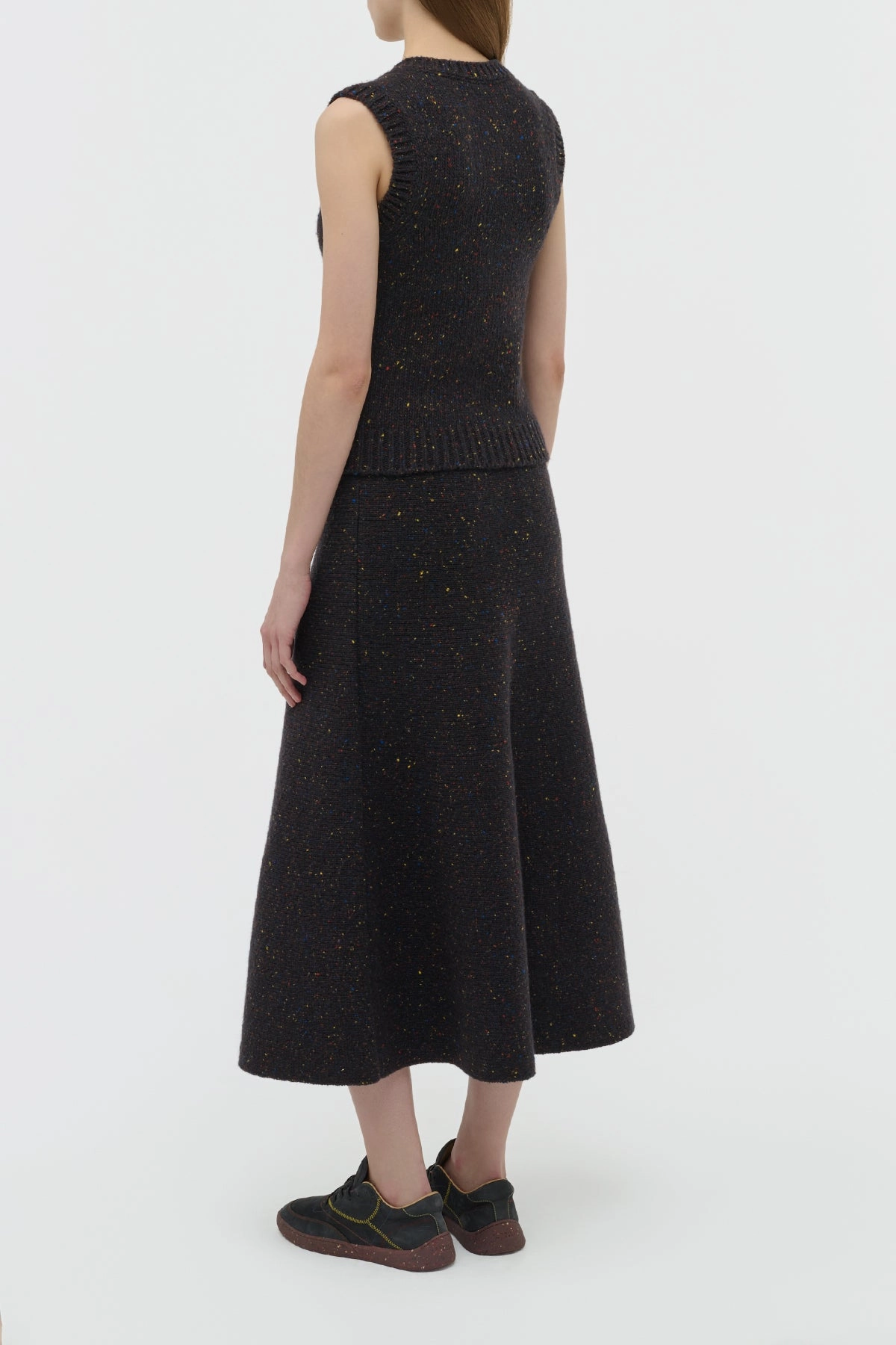 Inner Layer Solomon Knit Vest in Charcoal Multi Speckle Cashmere