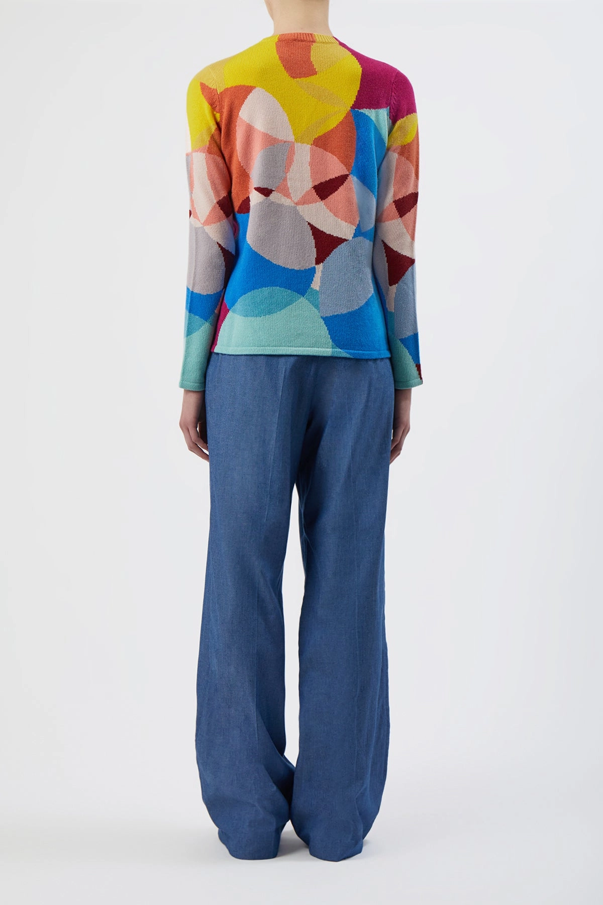 Biodegradable Fiber Construction Grab And Go Muscovite Knit Sweater in Multi Cashmere