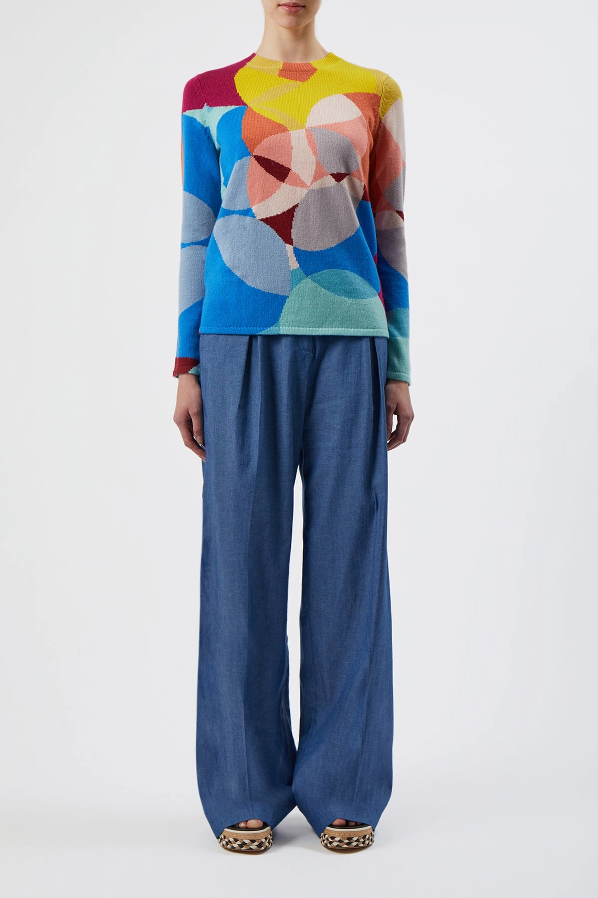 Muscovite Knit Sweater in Multi Cashmere Simple Wear