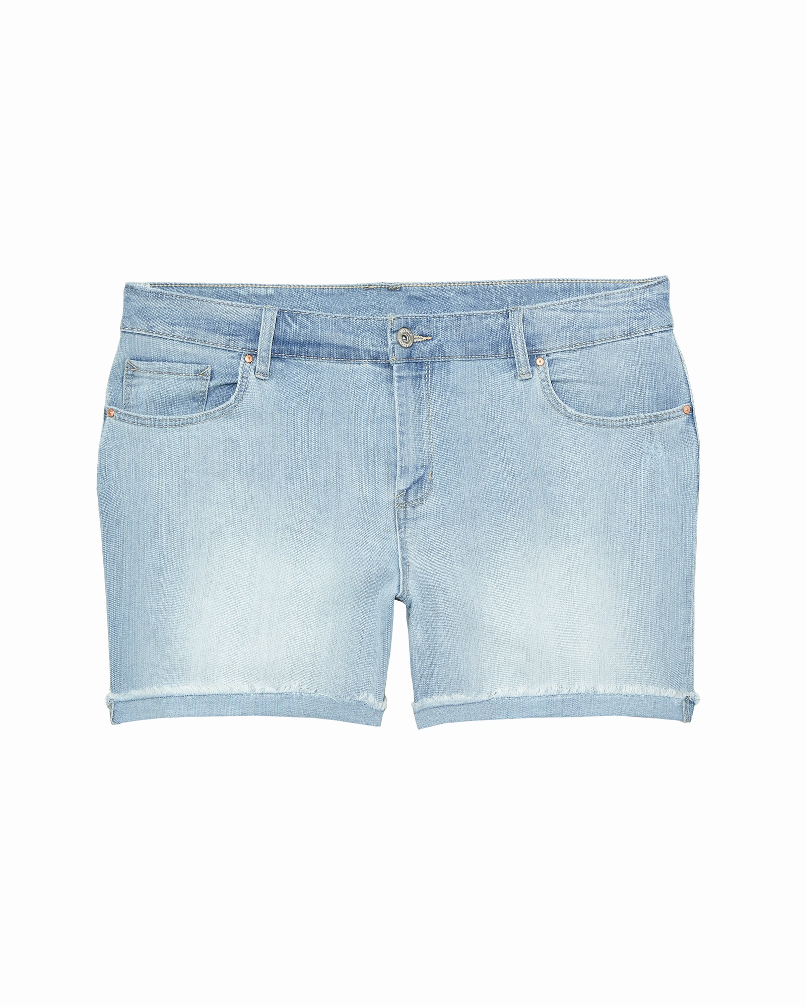 Naomi Fray Cuffed Short | Light Wash Active Ready Style Layer