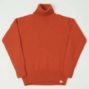 Merz b. Schwanen 'Good Basics' Wool Cashmere Knit Turtleneck - Rust Low Impact Manufacturing
