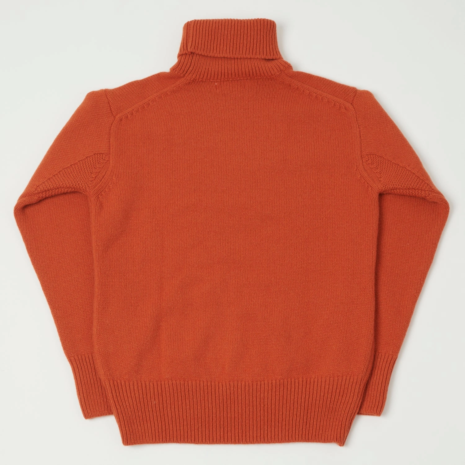 Merz b. Schwanen 'Good Basics' Wool Cashmere Knit Turtleneck - Rust City Casual Style Texture Detail