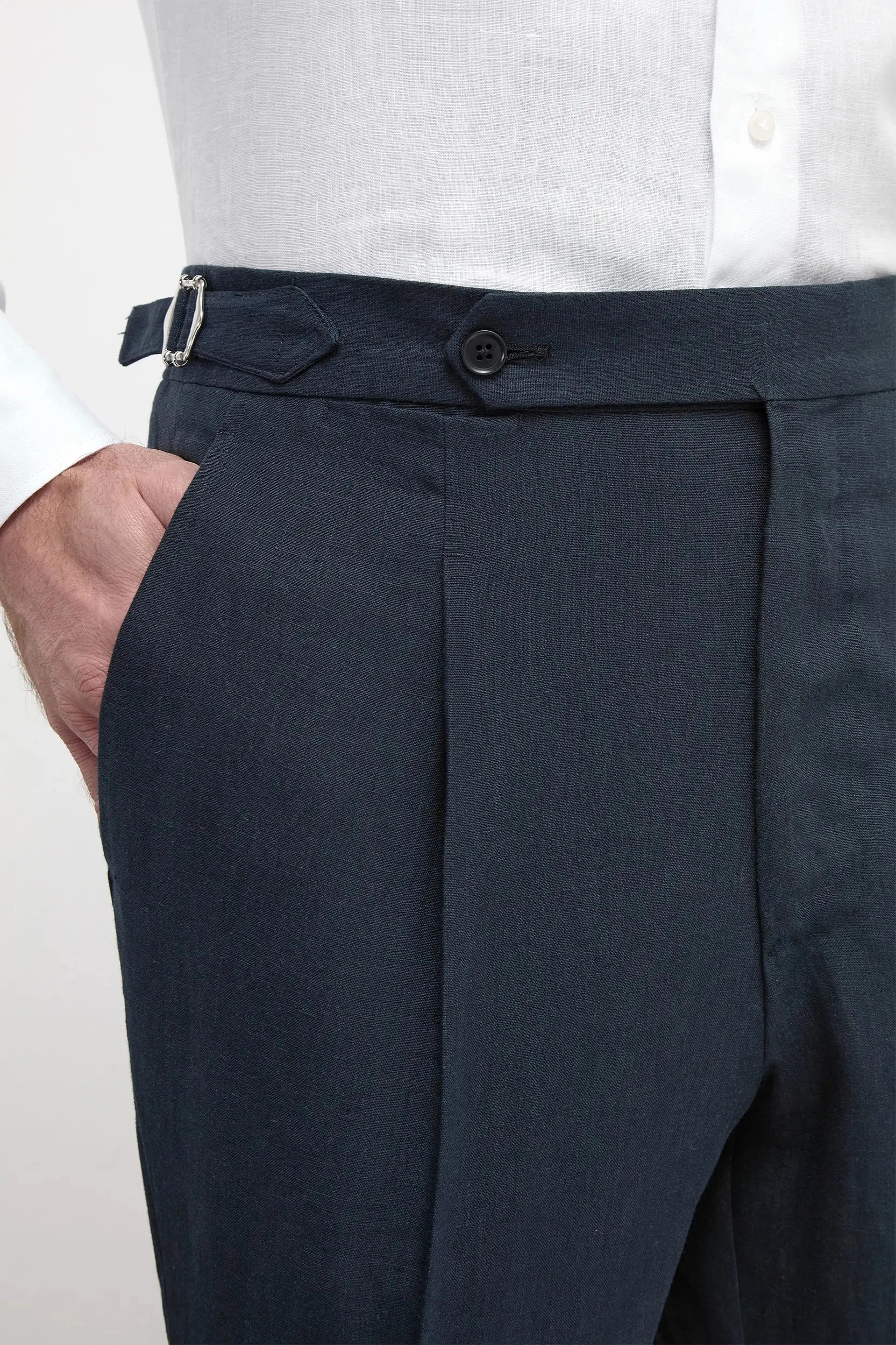 Navy linen shorts - Made in Italy Street Layers
