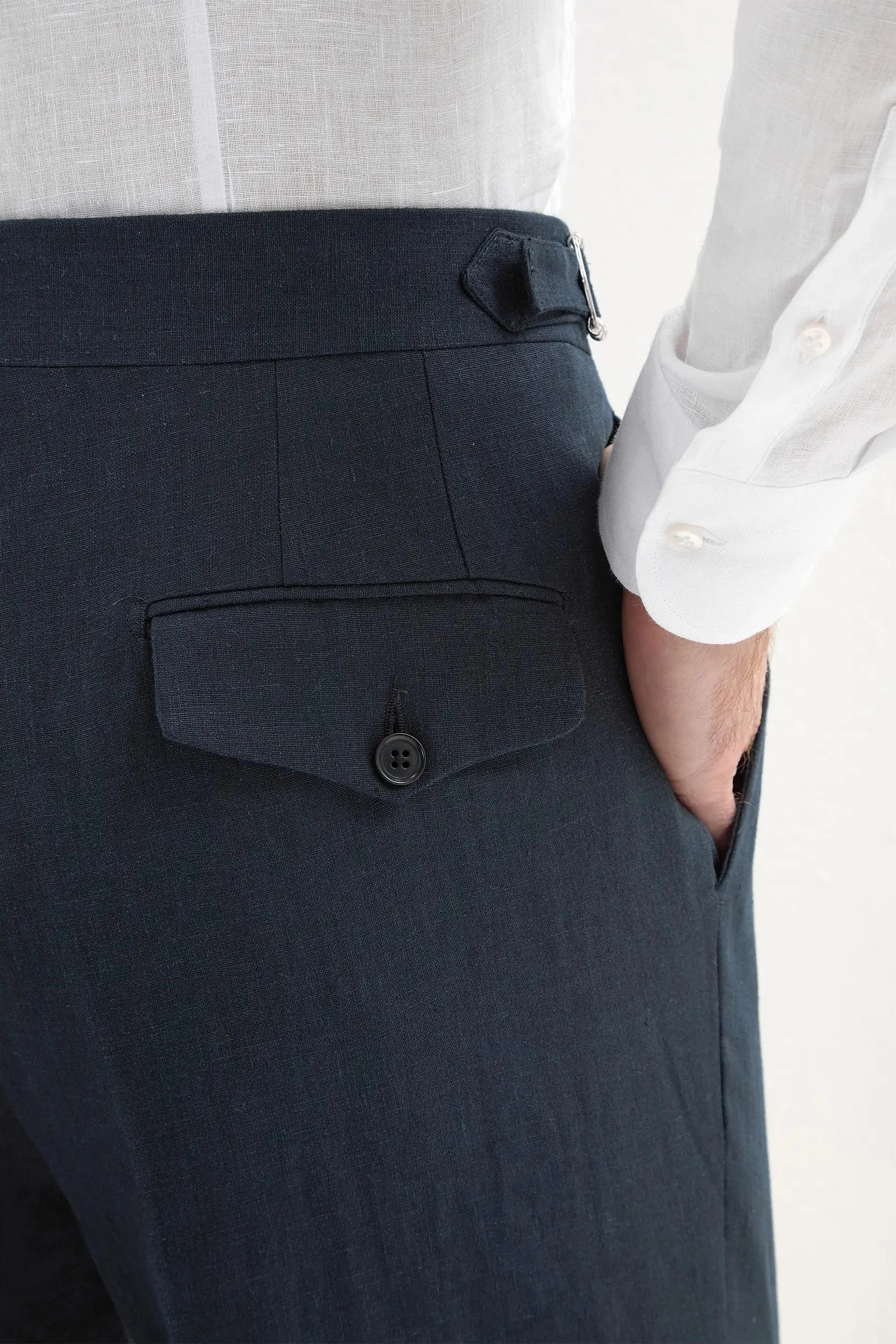 Active Design skiing outfit Navy linen shorts - Made in Italy