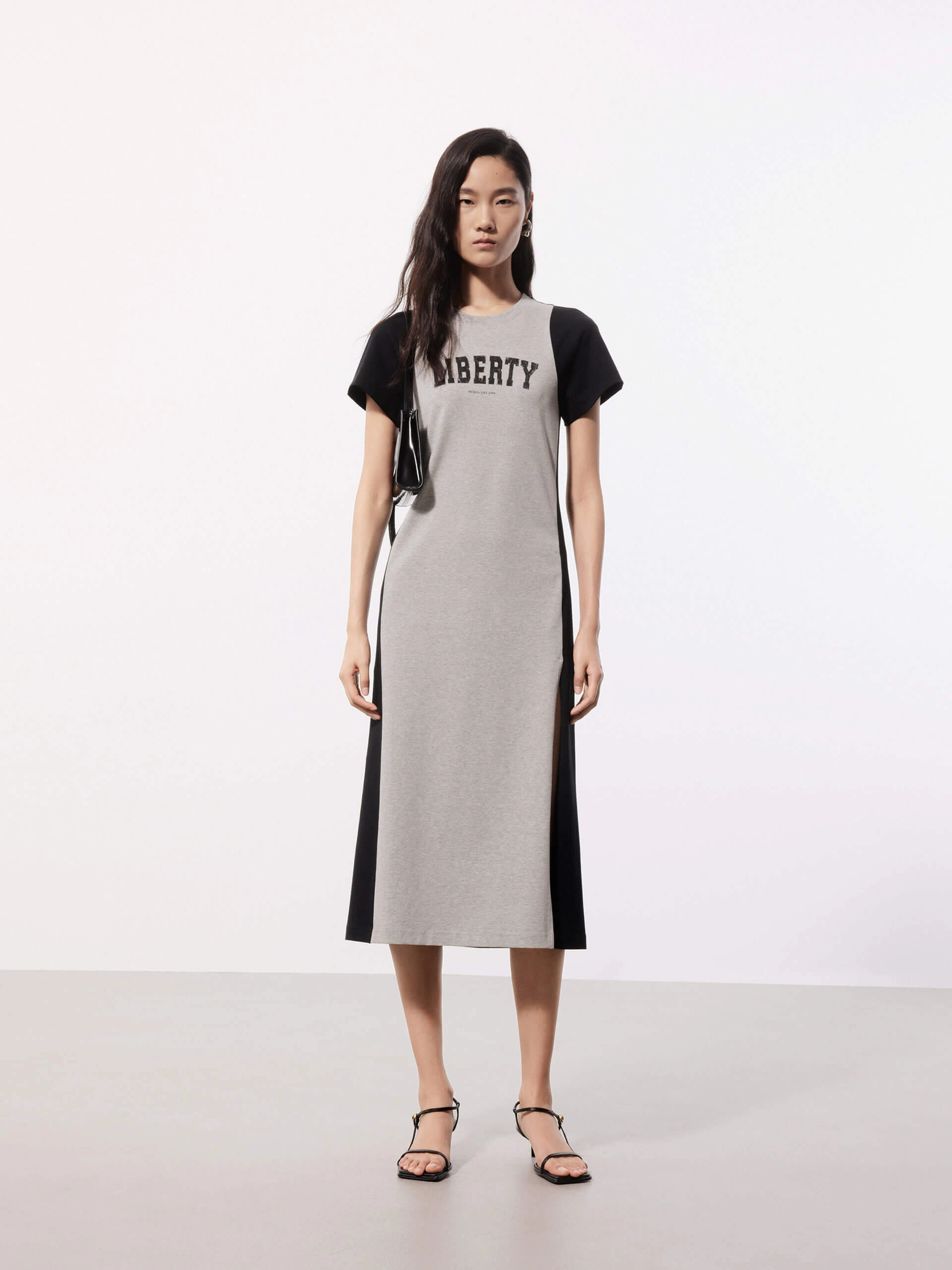 Stylish Appearance Color Block Tee Dress