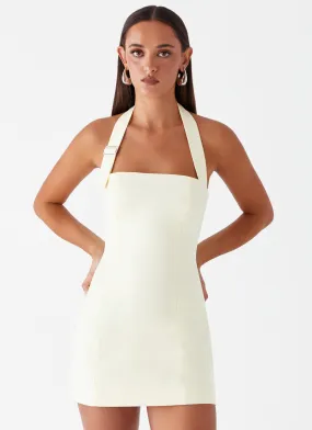 Seasonal Essential Shiny surface Bianca Halter Dress - Yellow
