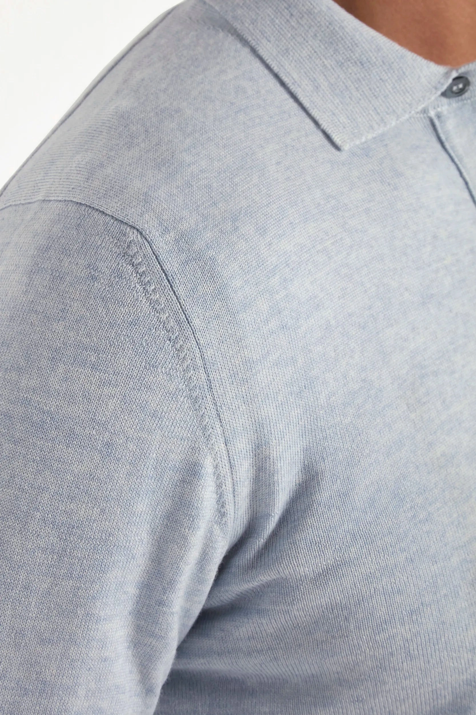 Light blue merino polo - Made in Italy hypoallergenic material