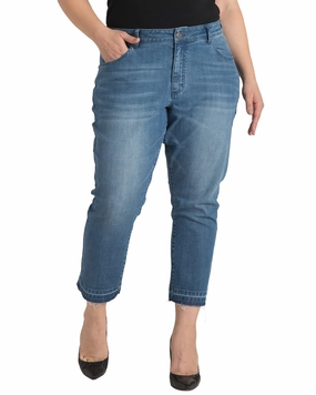 Nature Lover Party Look Light Layers Zoe Unraveled Hem Cropped Jeans | 3164NYBLUE