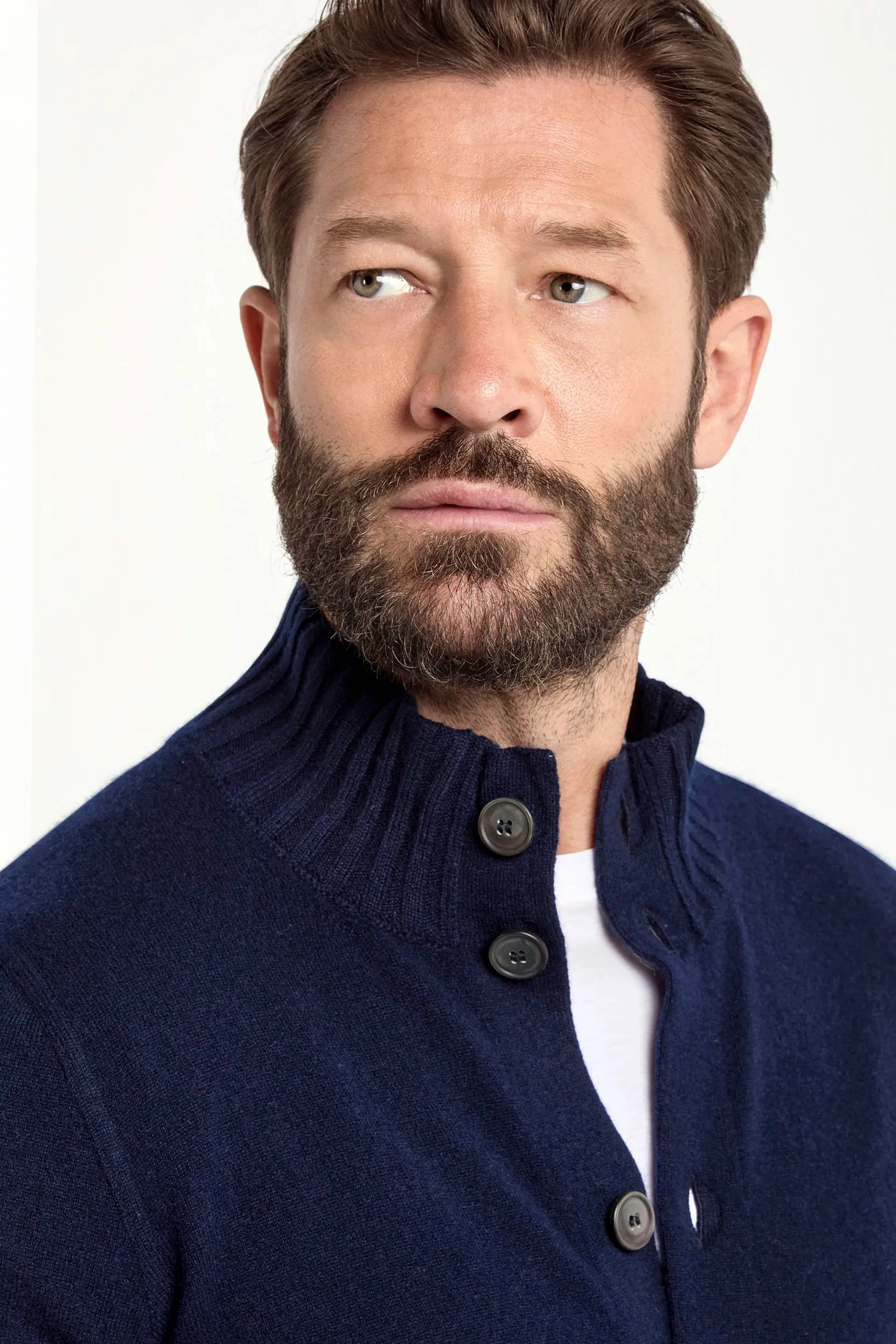 Blue cashmere knitted bomber ?C Made in Italy Crisp Look