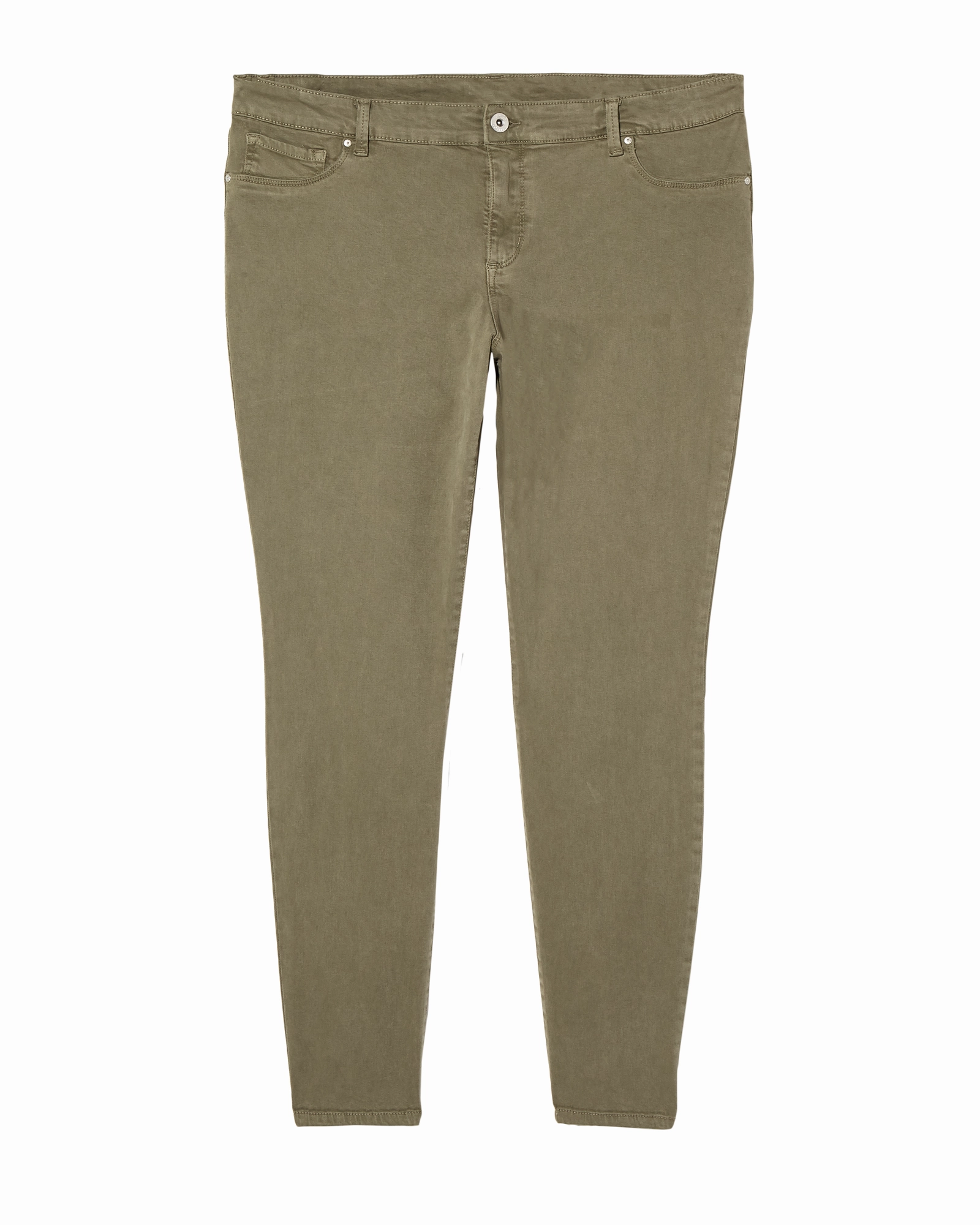 Modern Fit Balanced Style Roni Colored Twill Super Skinny Jean | Olive Green