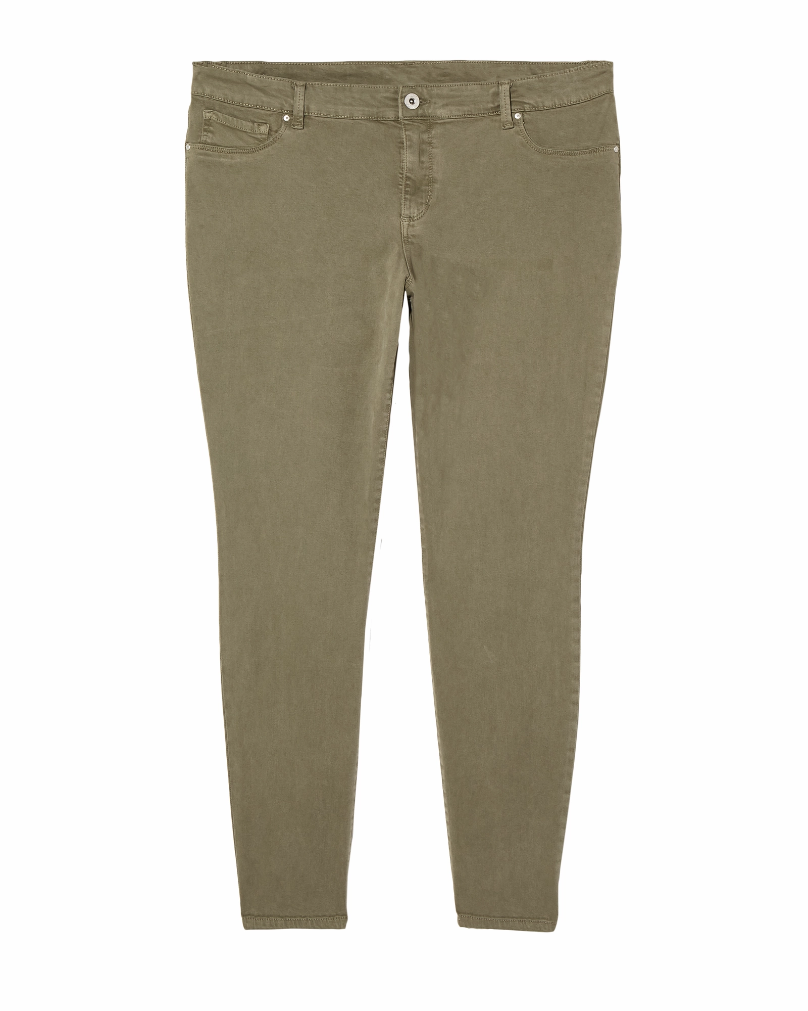 Roni Colored Twill Super Skinny Jean | Olive Green Couple Look Office Wear