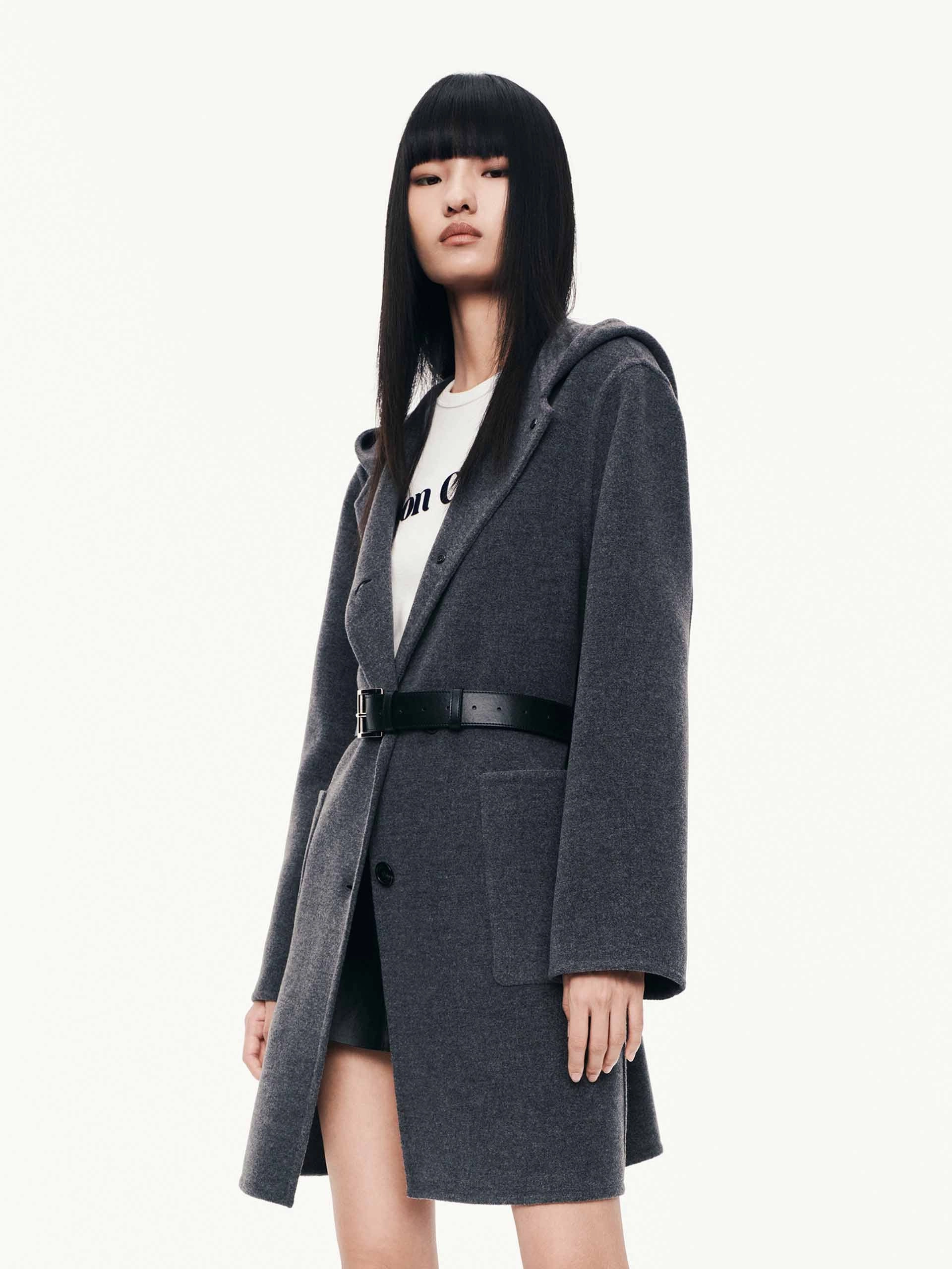 Structured Casual Fit With Belt Hooded Coat