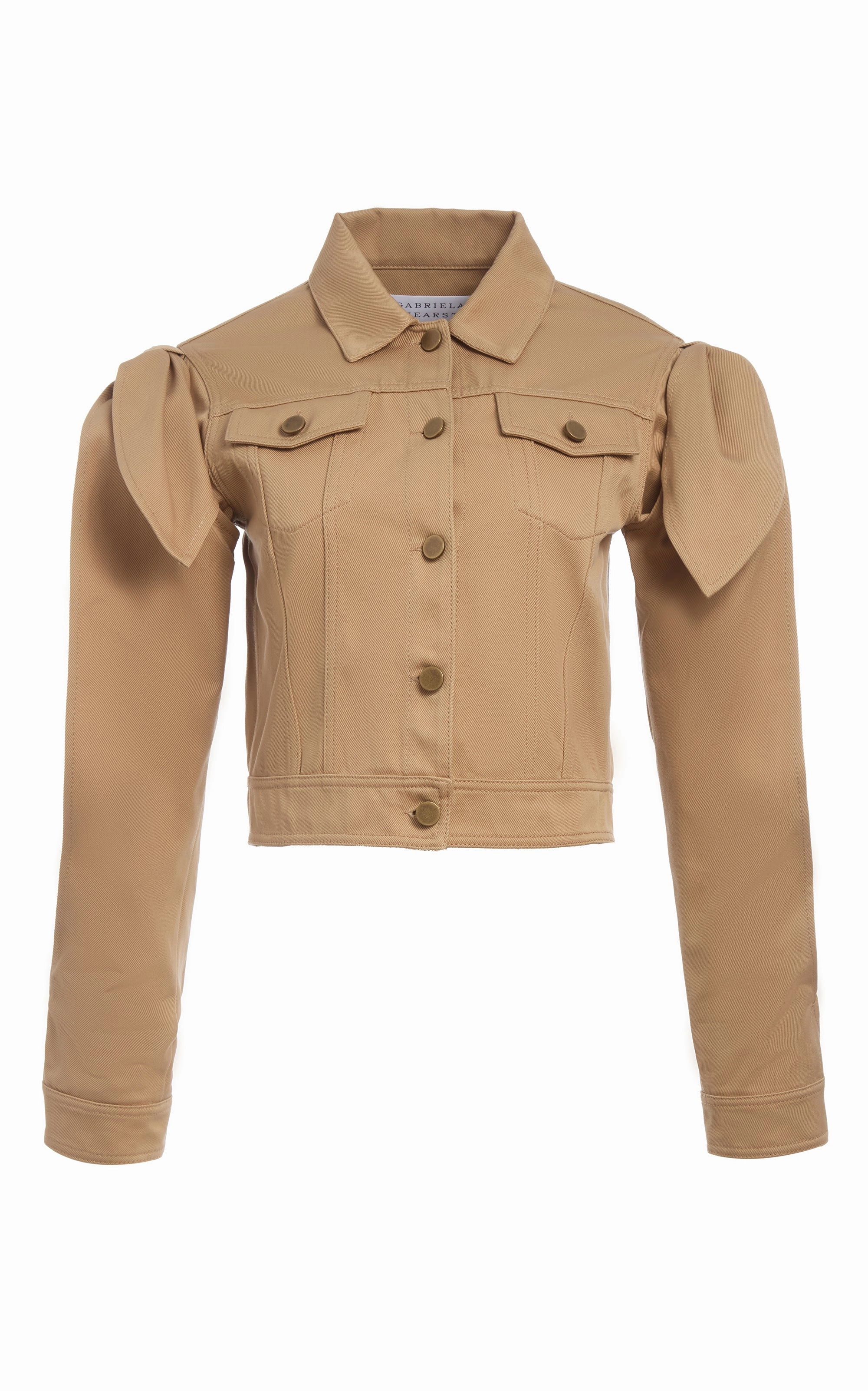 Relaxed Fit Structure Classic Cut Briella Jacket in Camel Sea Island Cotton Twill