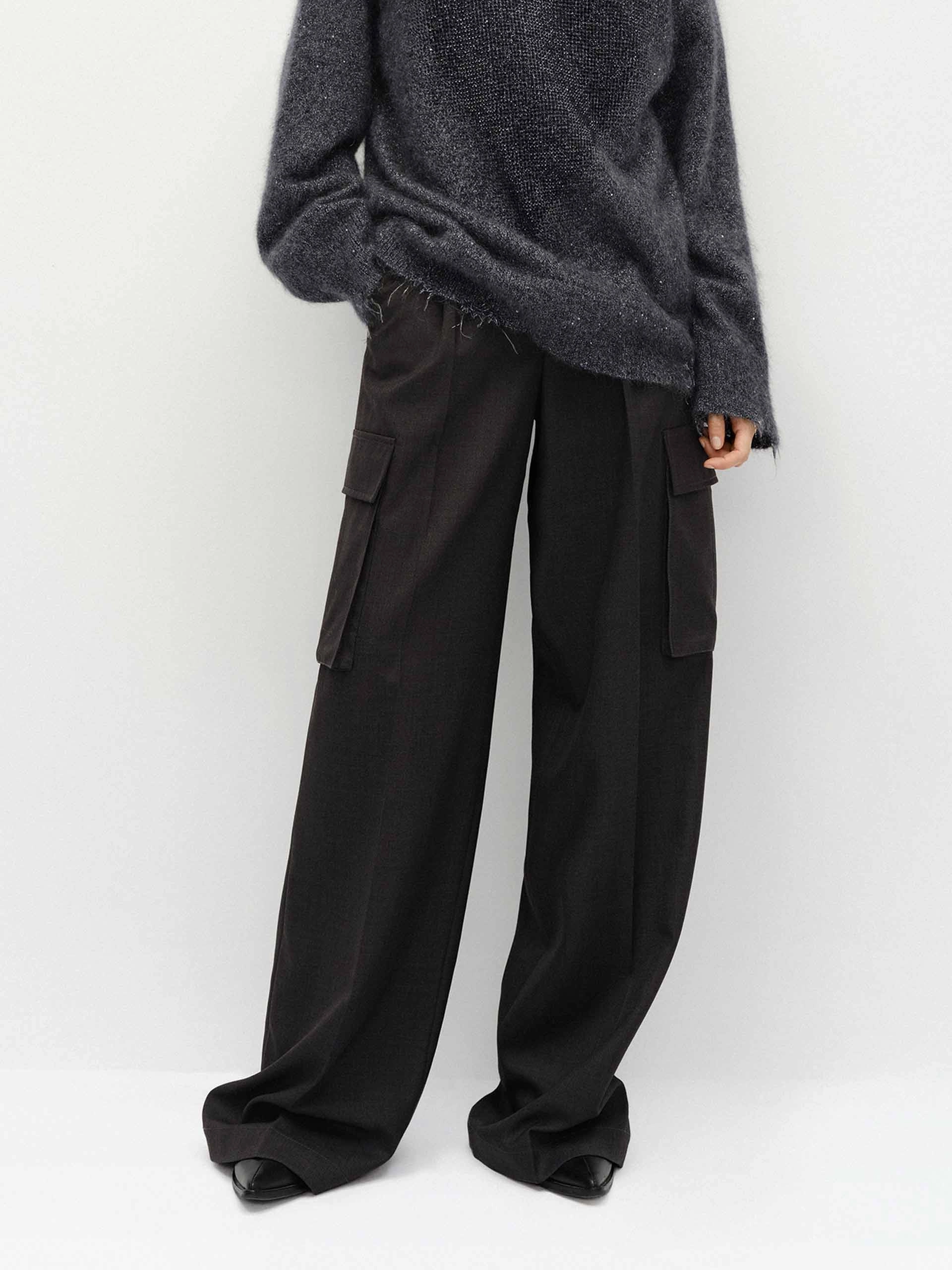 Adjustable drawstring Relaxed Cargo Pocket Pants