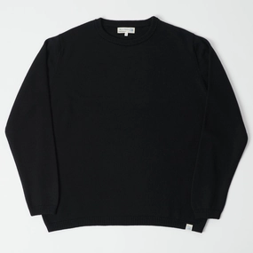 Tagless Labeling Thermal Regulation Layer Merz b. Schwanen 'Good Basics' Oversized Merino Pullover - Deep Black