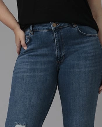 Tailored Appearance Women's DENVER-DIS High Rise Straight Jeans | Dim Sky