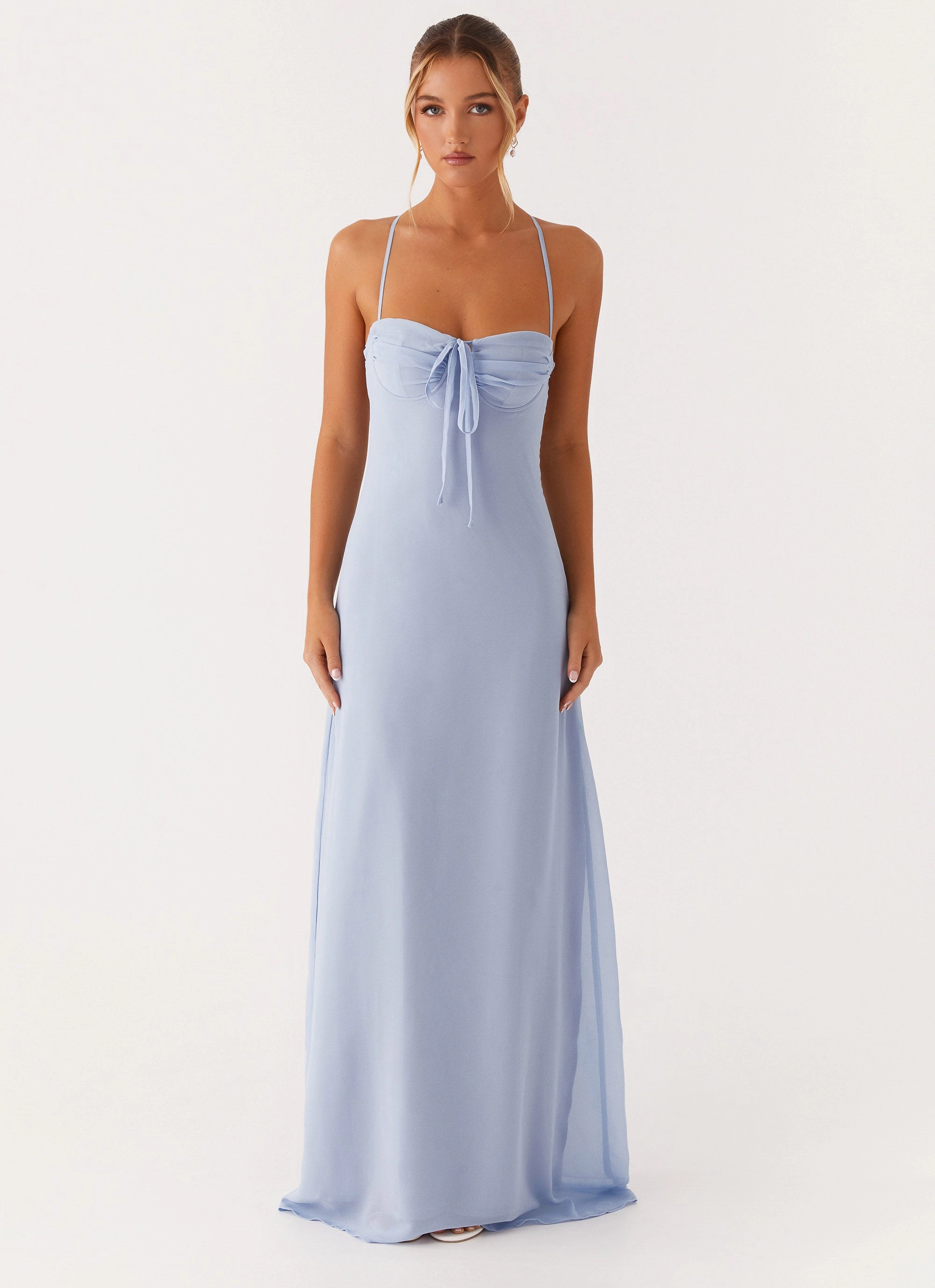 Boho Tone Aveline Bustier Maxi Dress - Blue