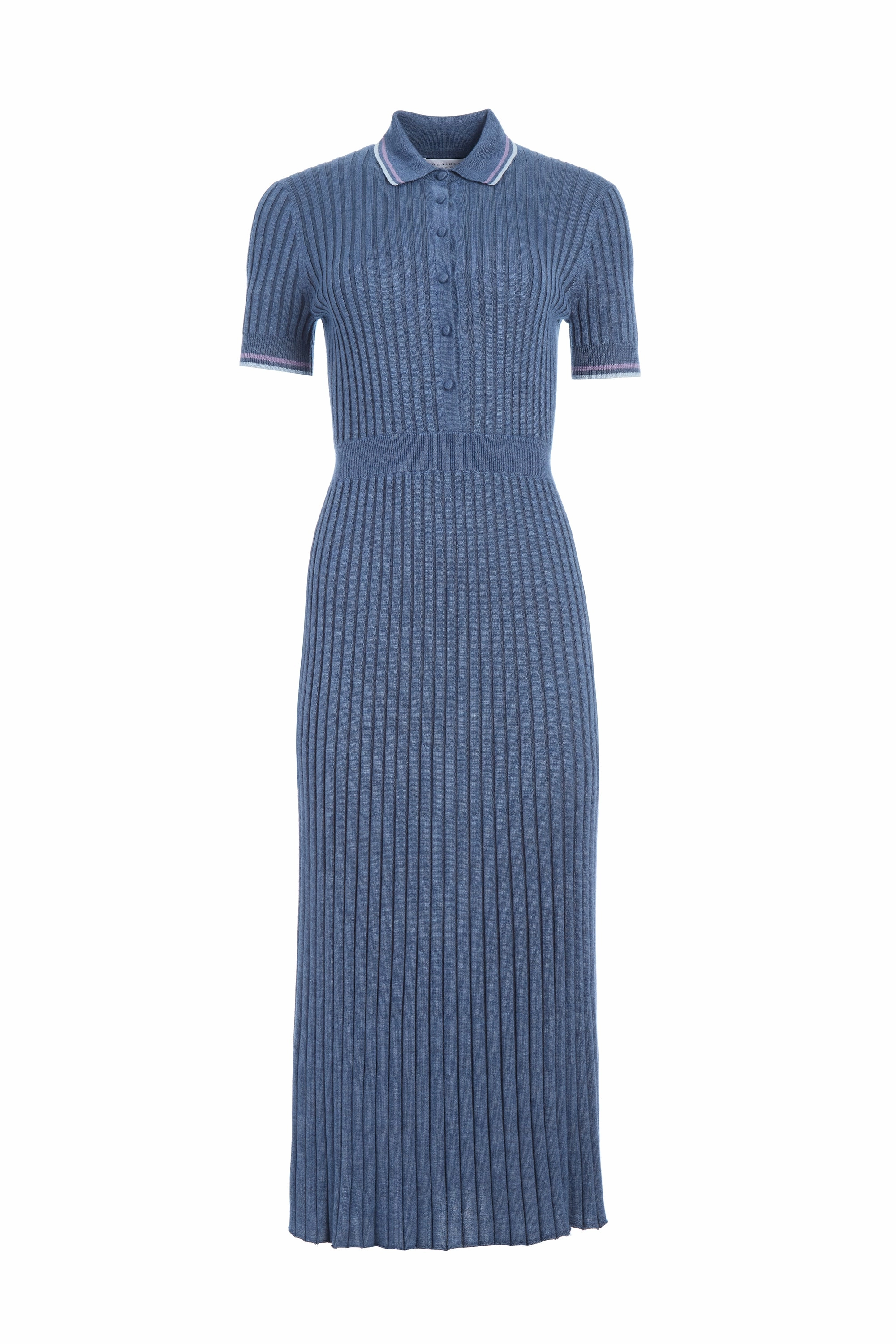 Eyot Knit Maxi Dress in Denim Blue Cashmere Silk Soft Palette