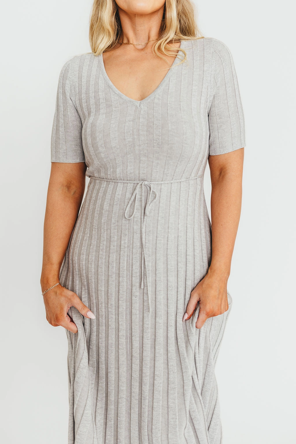 Oakley Ribbed Maxi Dress in Heather Grey -Bump Friendly *Final-Sale* Casual Essential Adjustable Straps