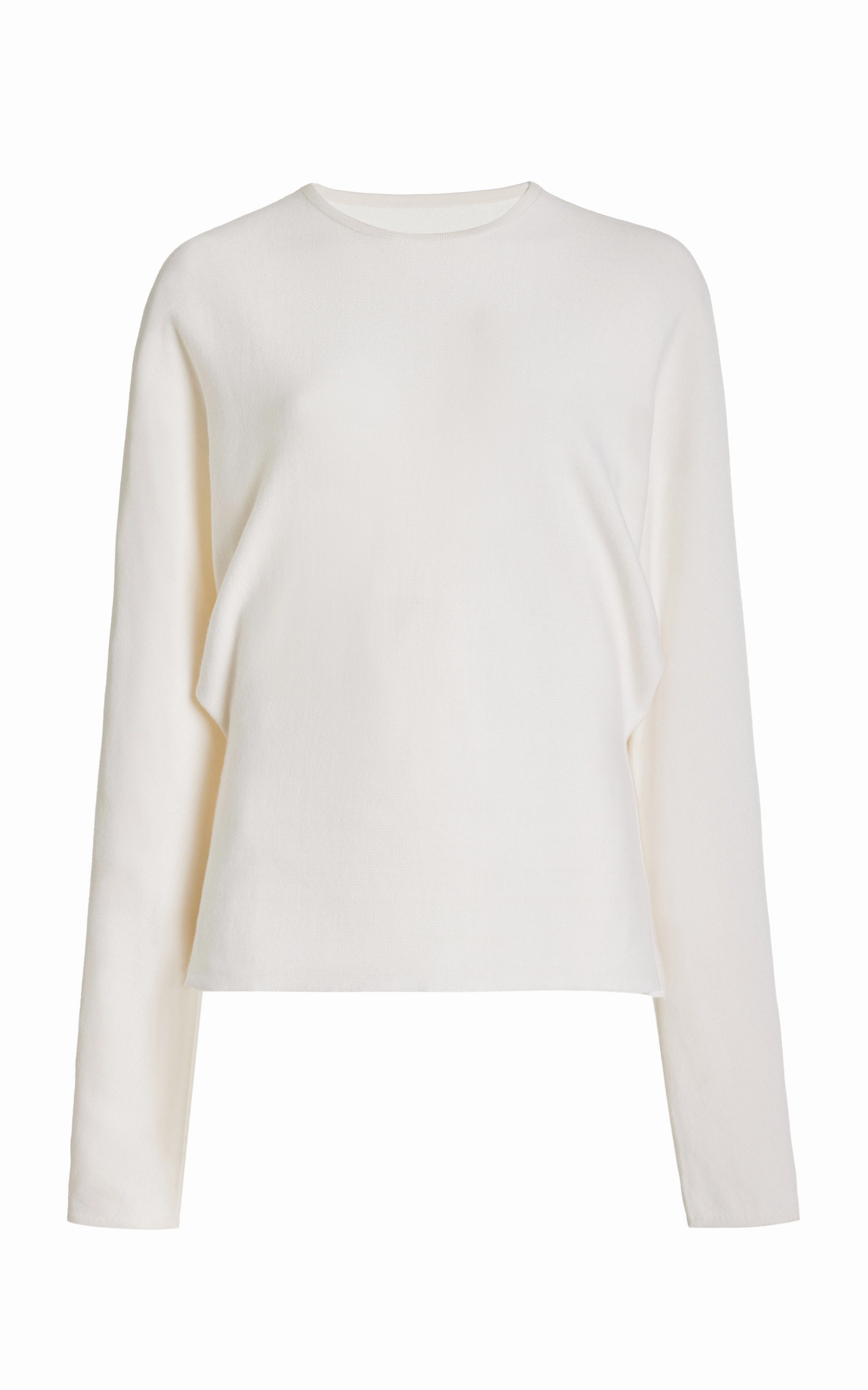 Daily Trend FrayResistant Edging Theodore Knit Sweater in Ivory Cashmere Silk