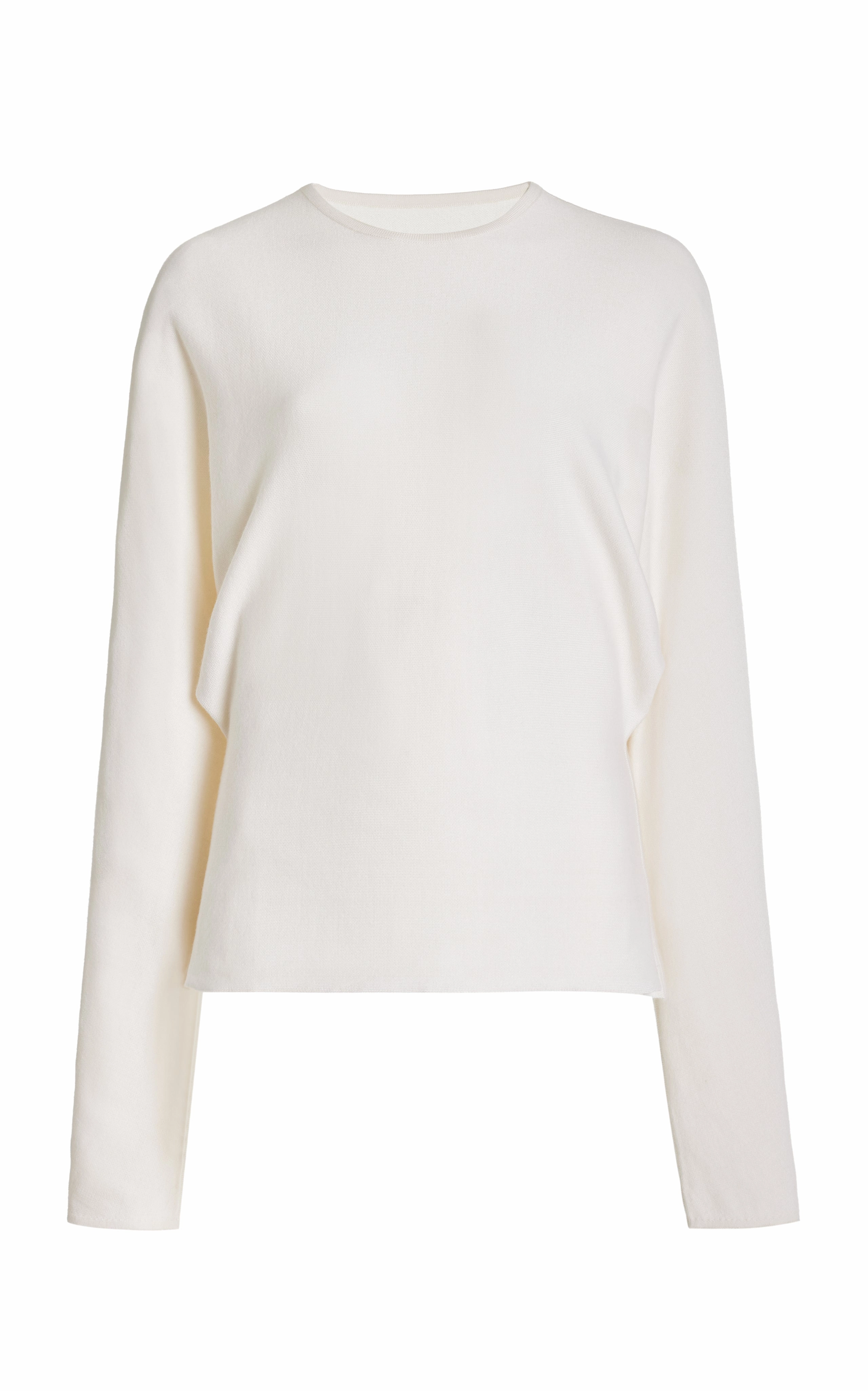 City Warmth Gentle Stretch Waistband Theodore Knit Sweater in Ivory Cashmere Silk