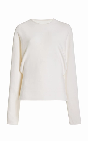 Theodore Knit Sweater in Ivory Cashmere Silk Lightwear Look