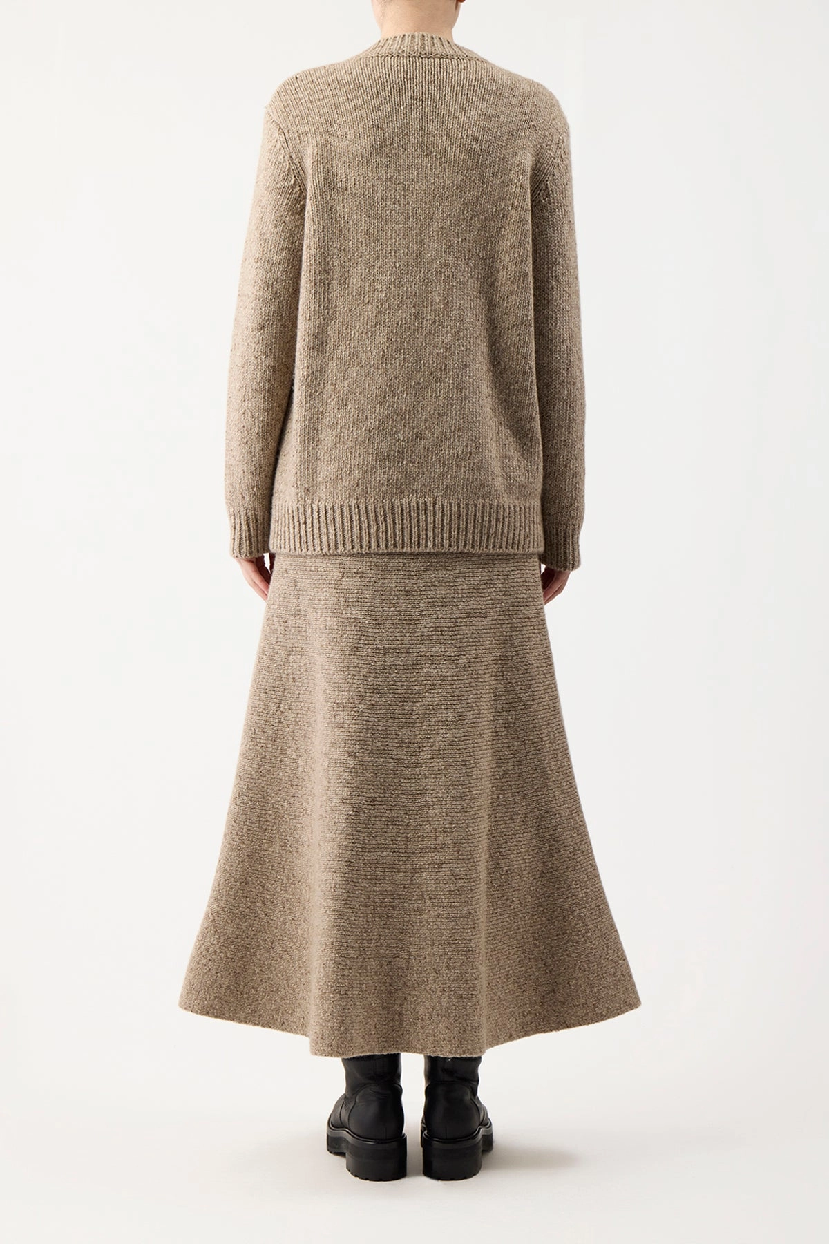 Street Style Eden Knit Maxi Skirt in Oatmeal Multi Cashmere