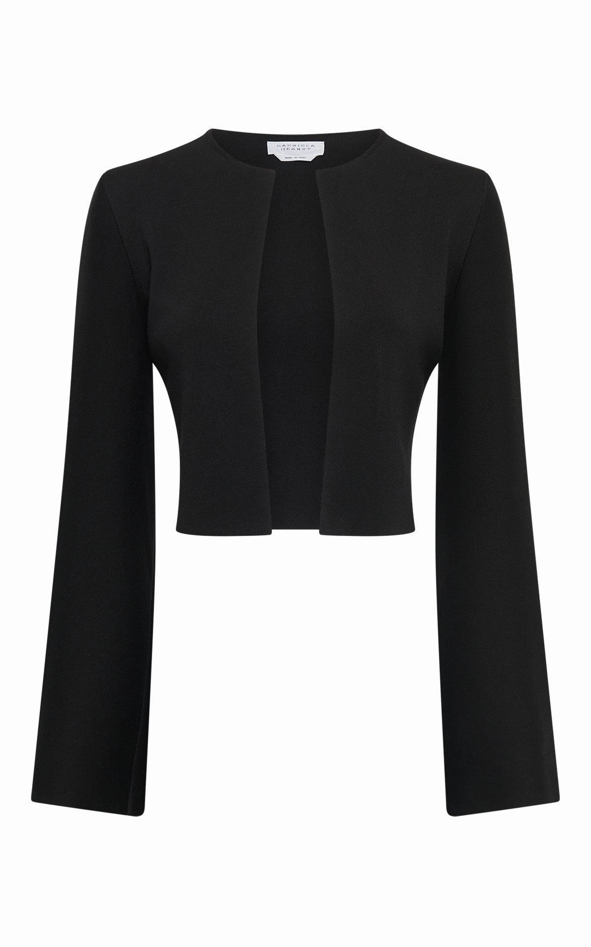 Antheia Cropped Knit Jacket in Black Silk Urban Classic Easy Care Fabric