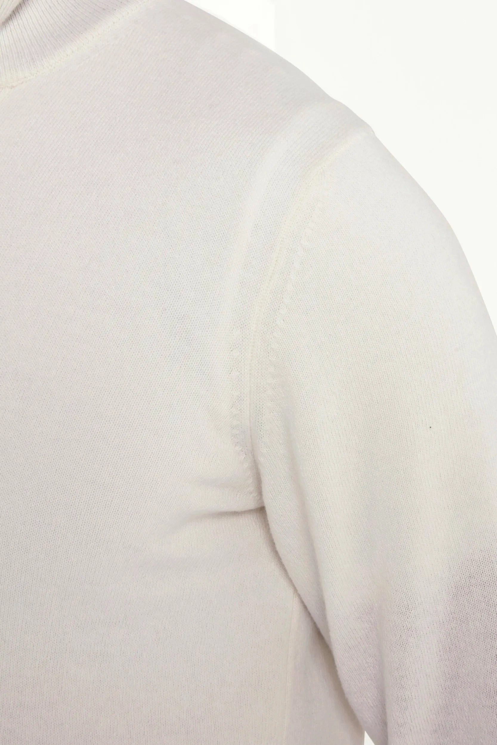 Off-white wool and cashmere half zip - Made in Italy MidWeight Construction Light Drape