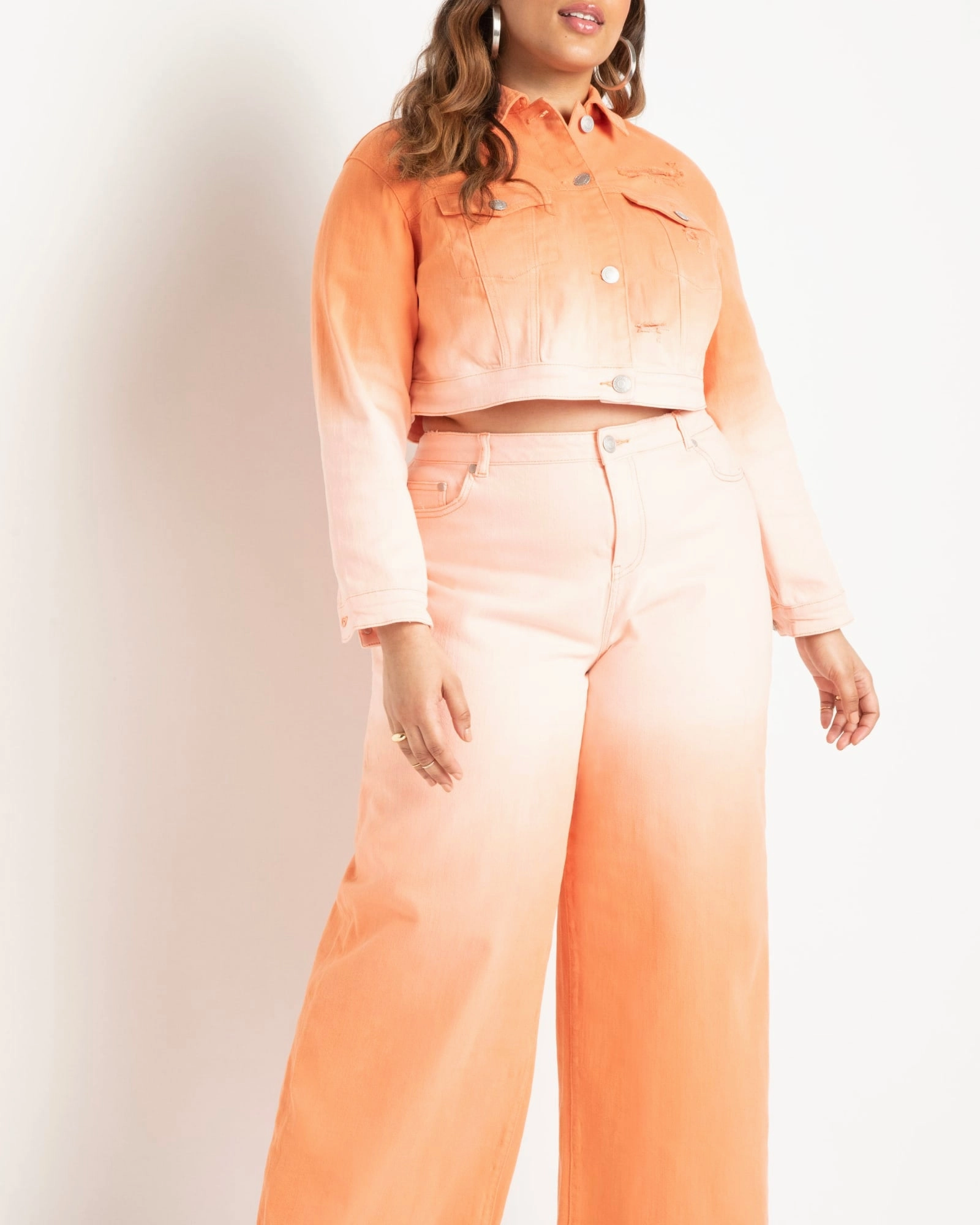 slim fit Flattering Waist Design Ombre Wide Leg Jean | Summer Sun