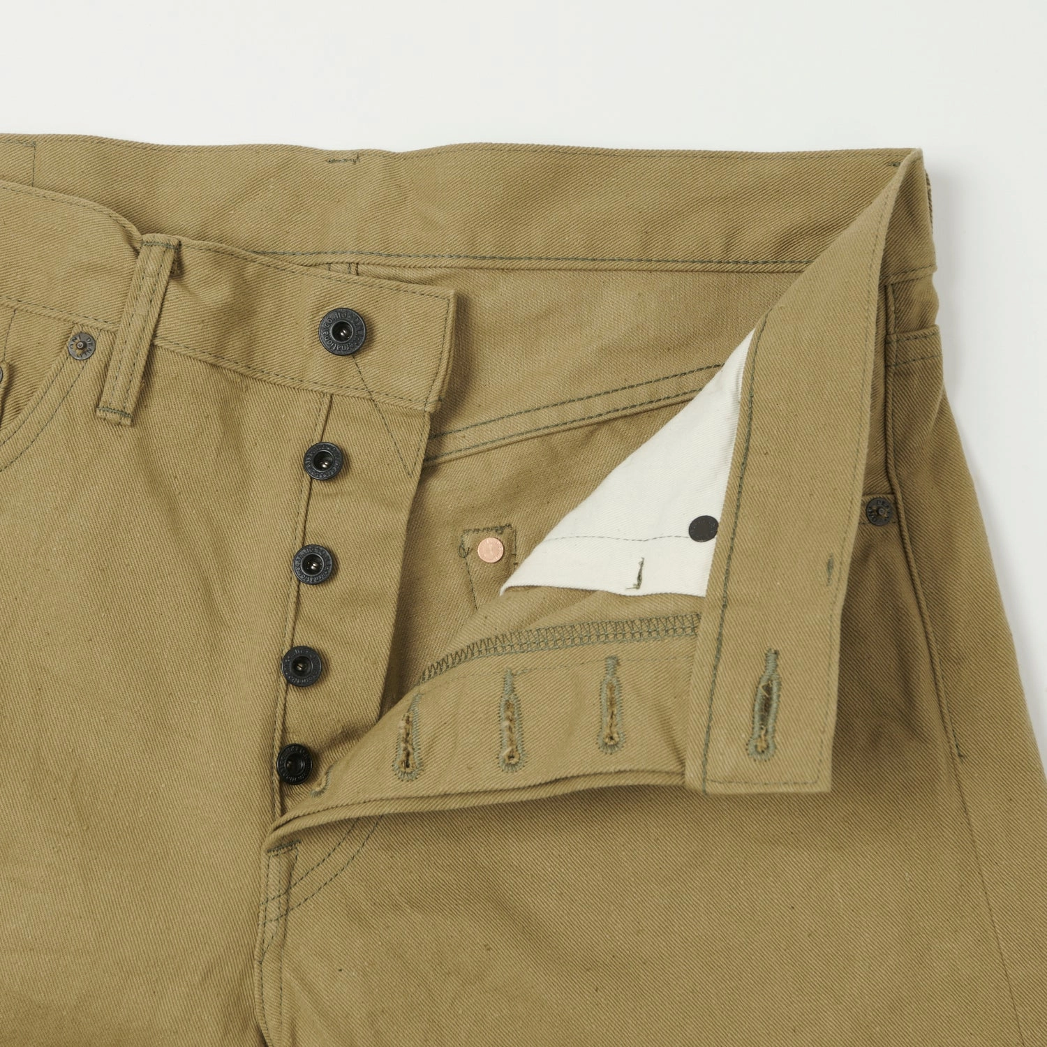 ONI Denim 206-BRD 'British Drill' Neat Loose Straight Jean - Tan One Wash All Season Fabric Weight Anti Slip Belt Loops