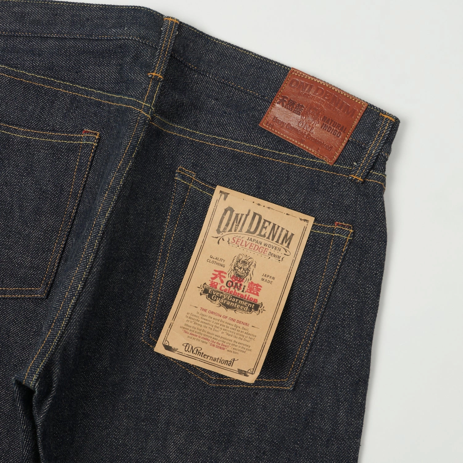 Festival Outfit Comfy ONI Denim 552 Natural Indigo Secret Denim 20oz Slim Straight Jean - Raw